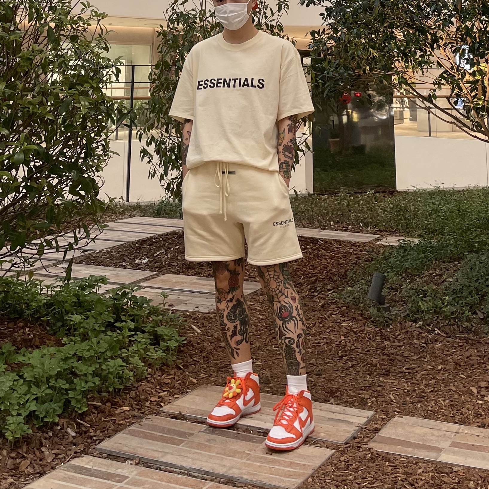 Nike Dunk High Retro Orange Blaze, Essentials 3D Silicon Applique Boxy T-Shirt Buttercream 2020 착용 스타일