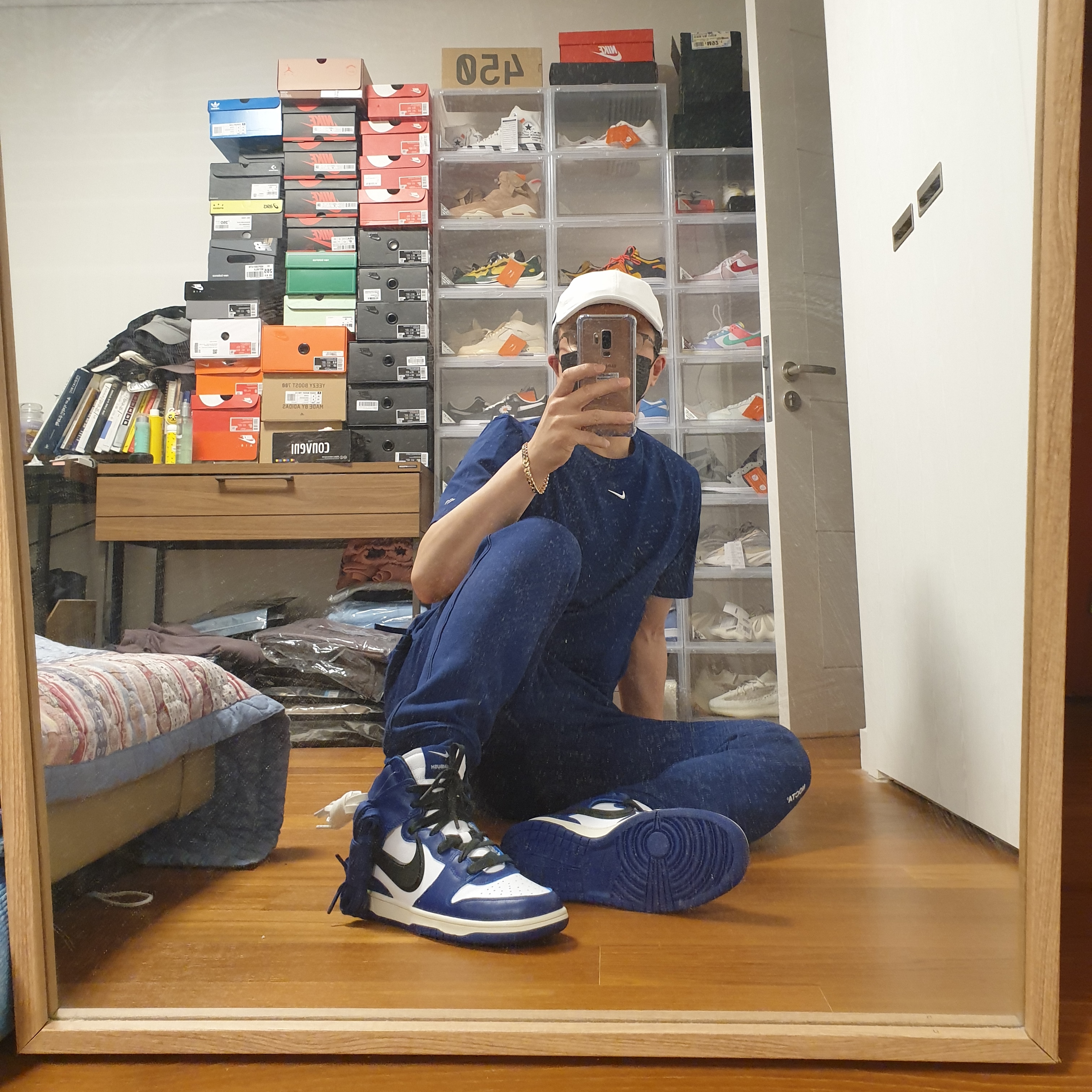 Nike x Drake Nocta Cardinal Stock Essential Fleece Pants Navy - Asia, Nike x Drake Nocta Cardinal Stock Essential T-Shirt Navy - Asia 착용 스타일 - 4