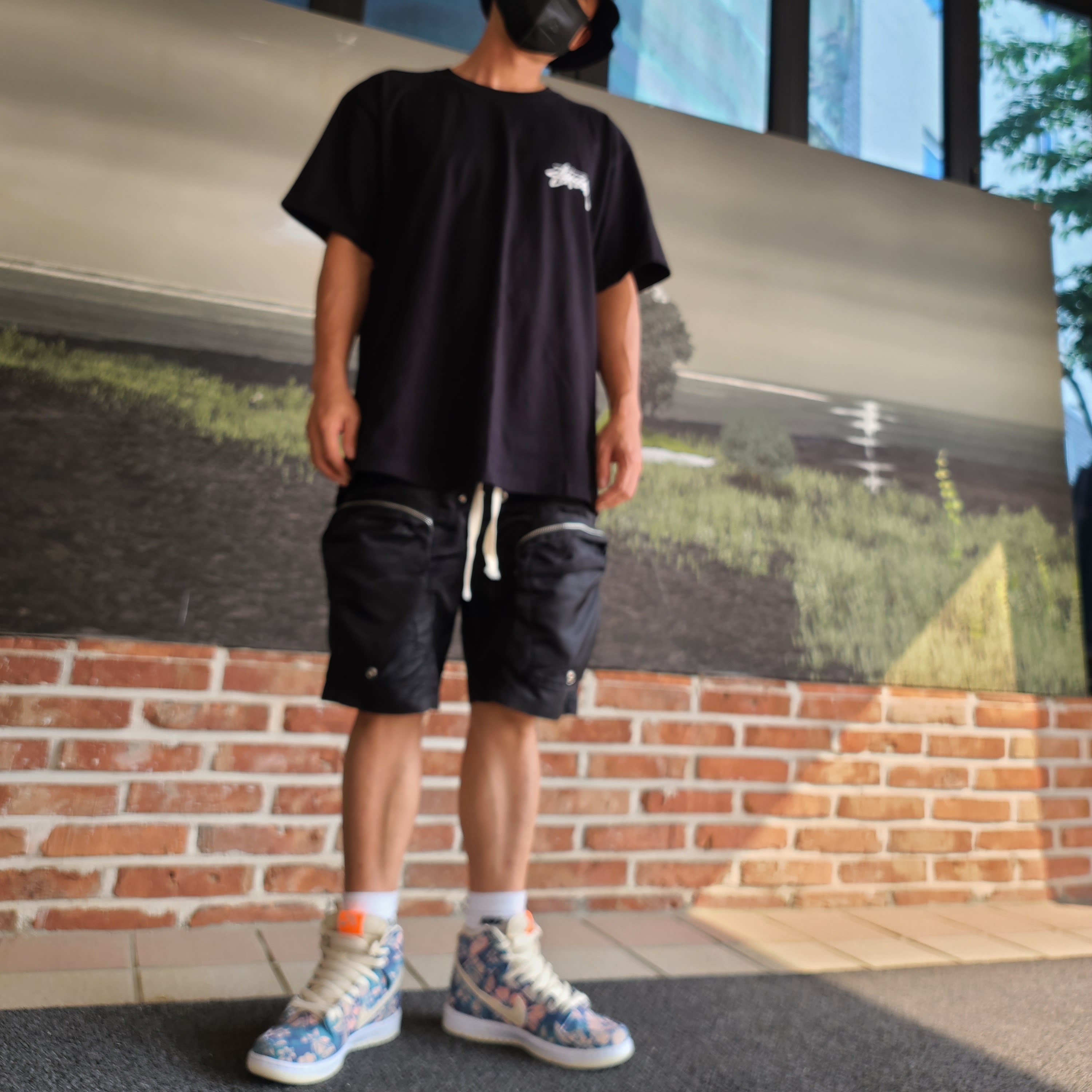 Nike SB Dunk High Pro Hawaii, Stussy Reflection T-Shirt Black 착용 스타일 - 3