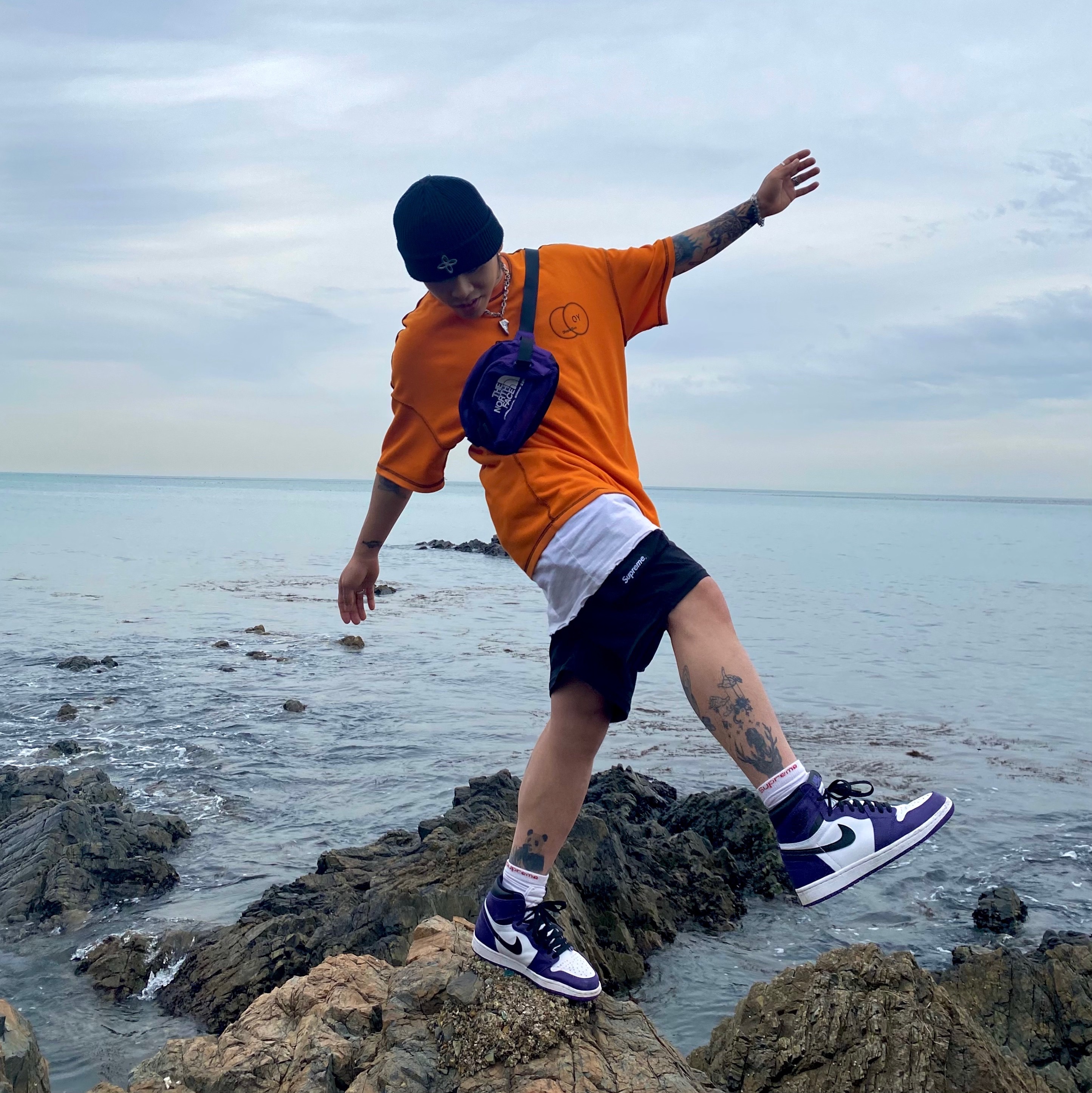 Jordan 1 Retro High OG Court Purple 2020 착용 스타일 - 1