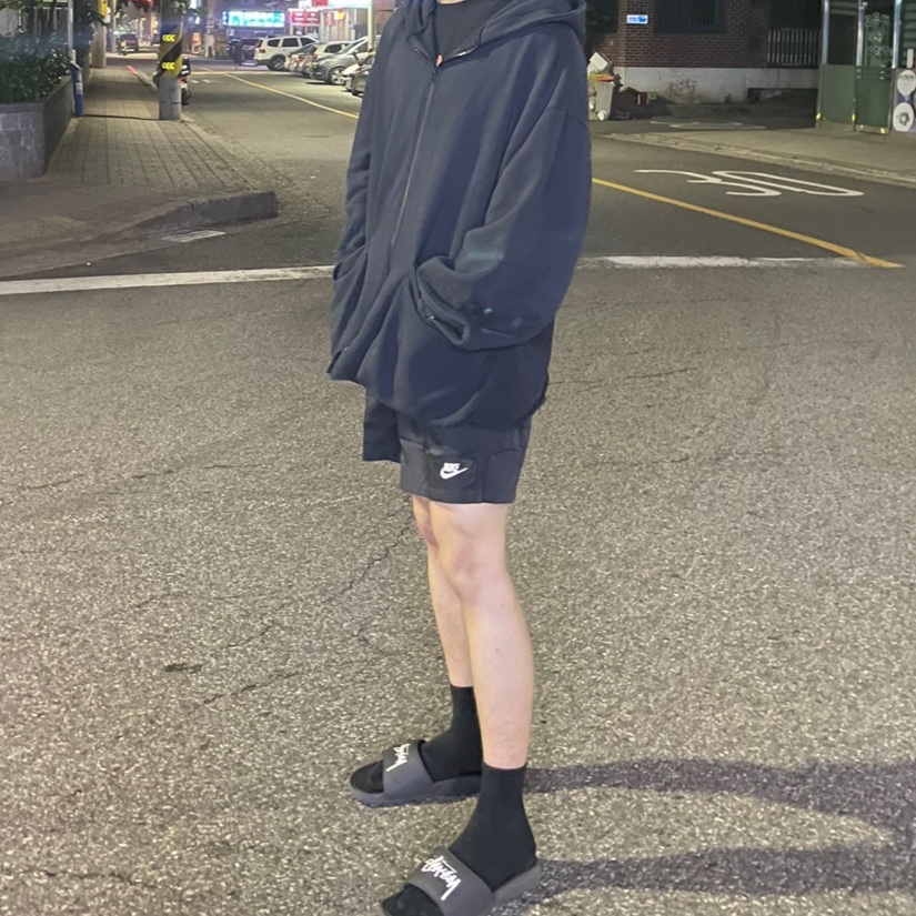 Nike x Stussy Benassi Slide Off Noir 착용 스타일