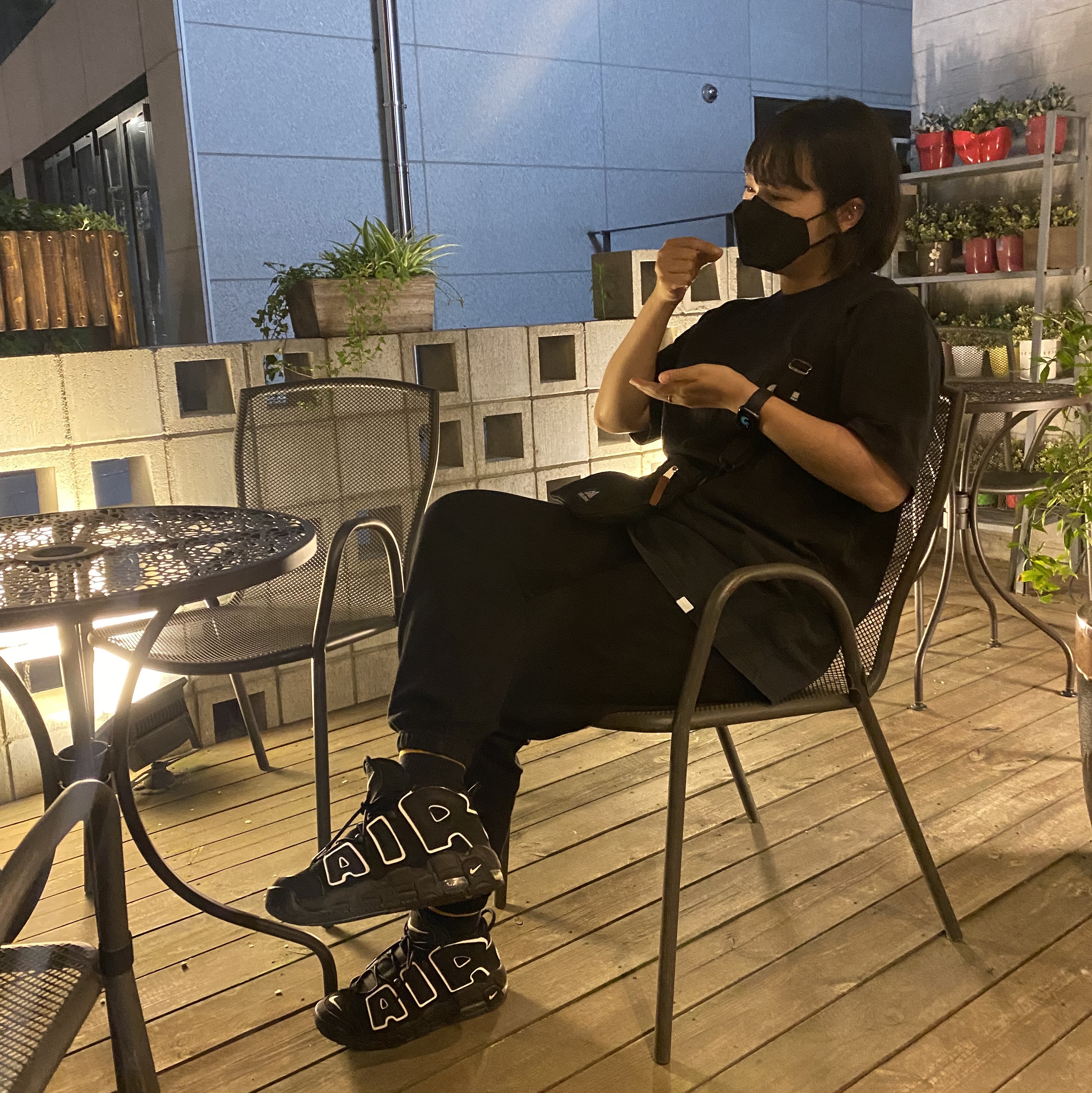 Nike Air More Uptempo Black White 2020 착용 스타일