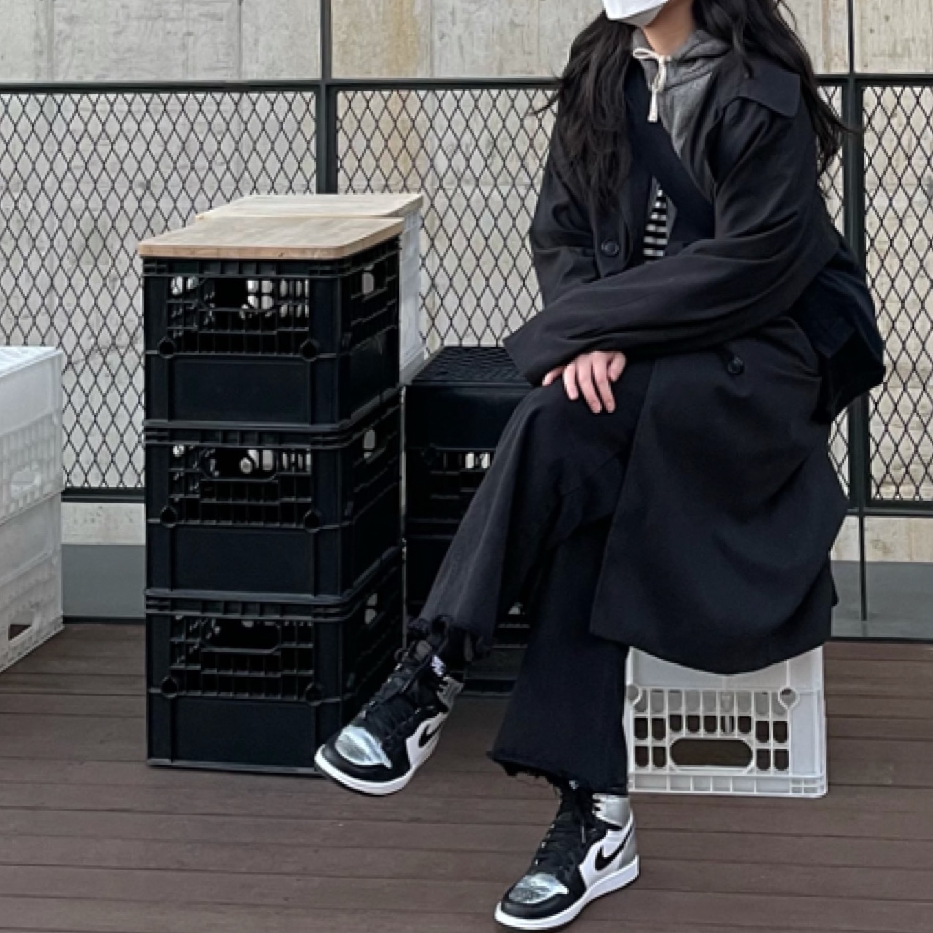 (W) Jordan 1 Retro High OG Silver Toe 착용 스타일