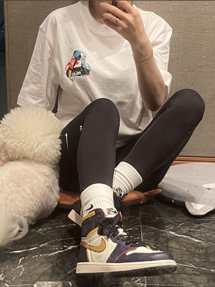 Palace Tri-Flag T-Shirt White - 21SS, Jordan 1 Retro High OG Defiant SB LA to Chicago 착용 스타일 - 1