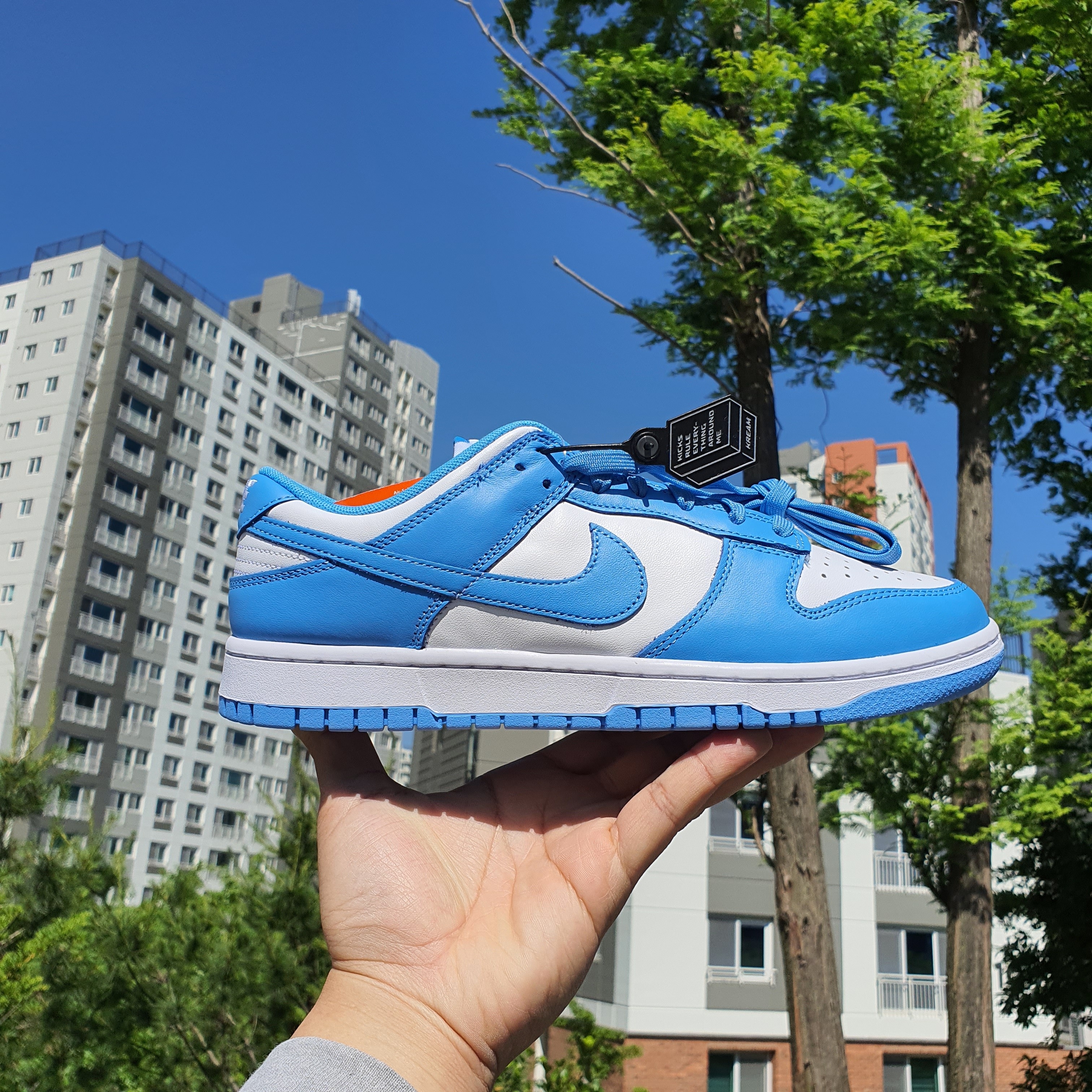 Nike Dunk Low Retro University Blue 착용 스타일 - 2