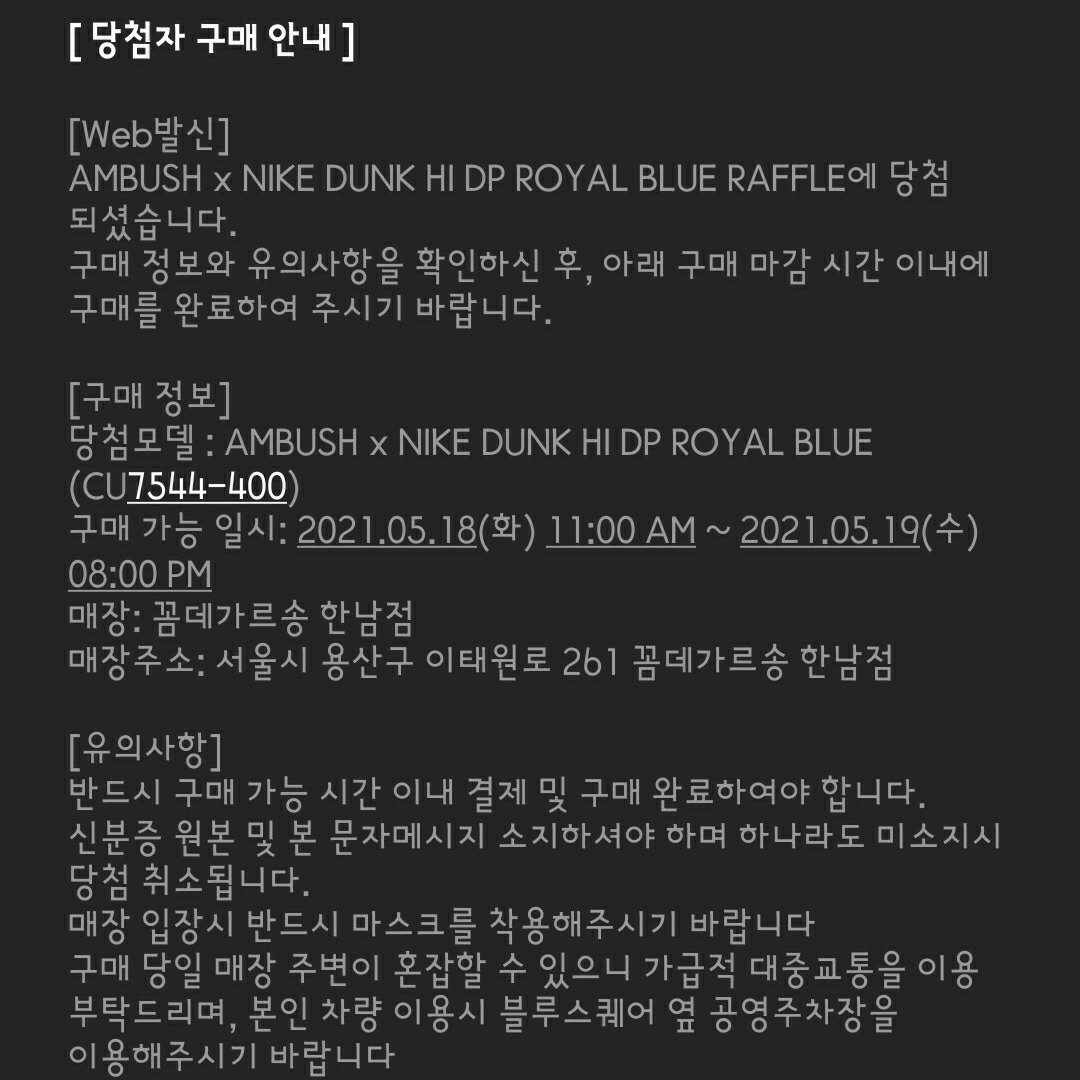 Nike x Ambush Dunk High Deep Royal Blue 착용 스타일 - 4