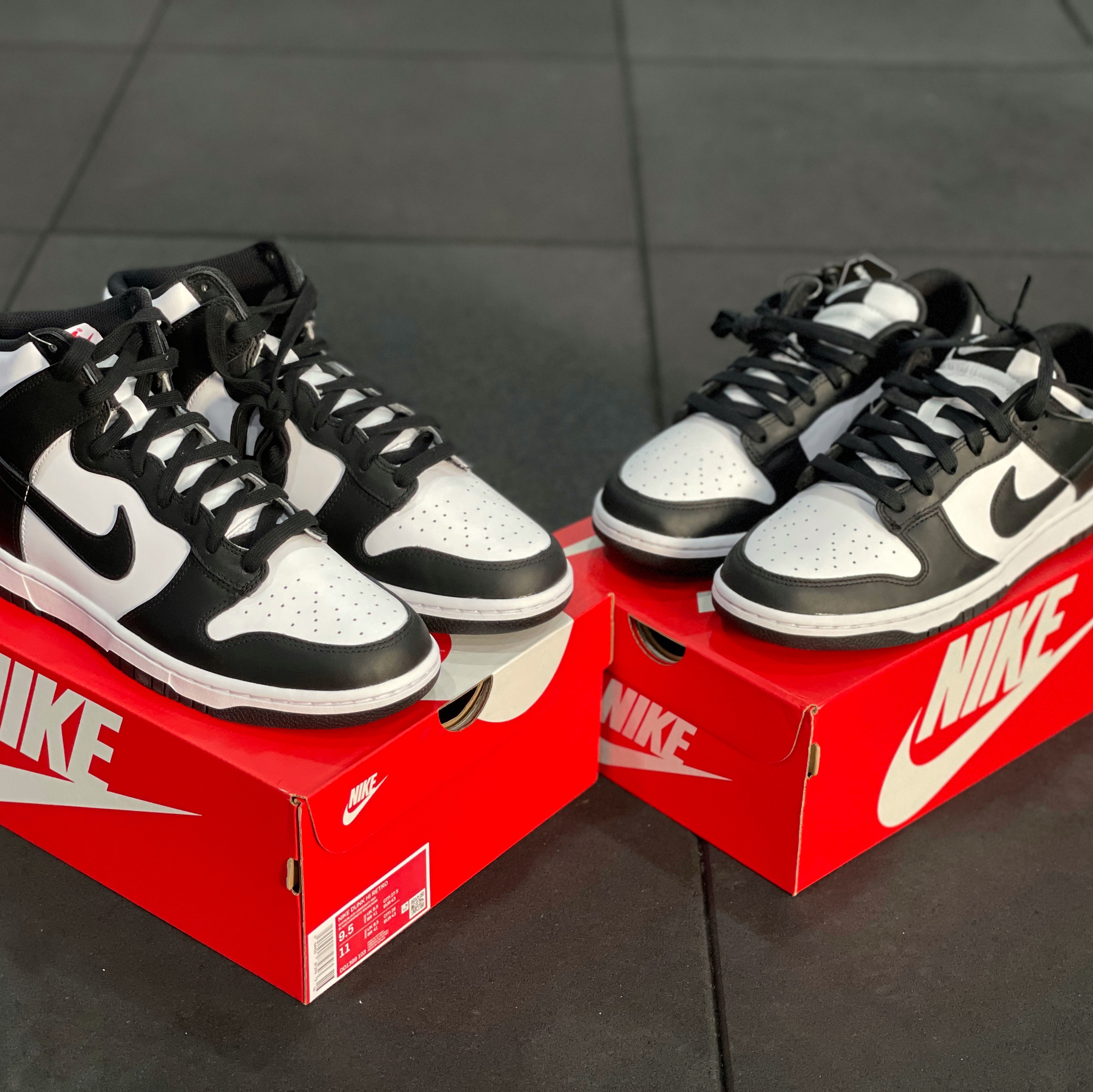 Nike Dunk Low Retro Black, Nike Dunk High Retro Black and White 착용 스타일 - 3