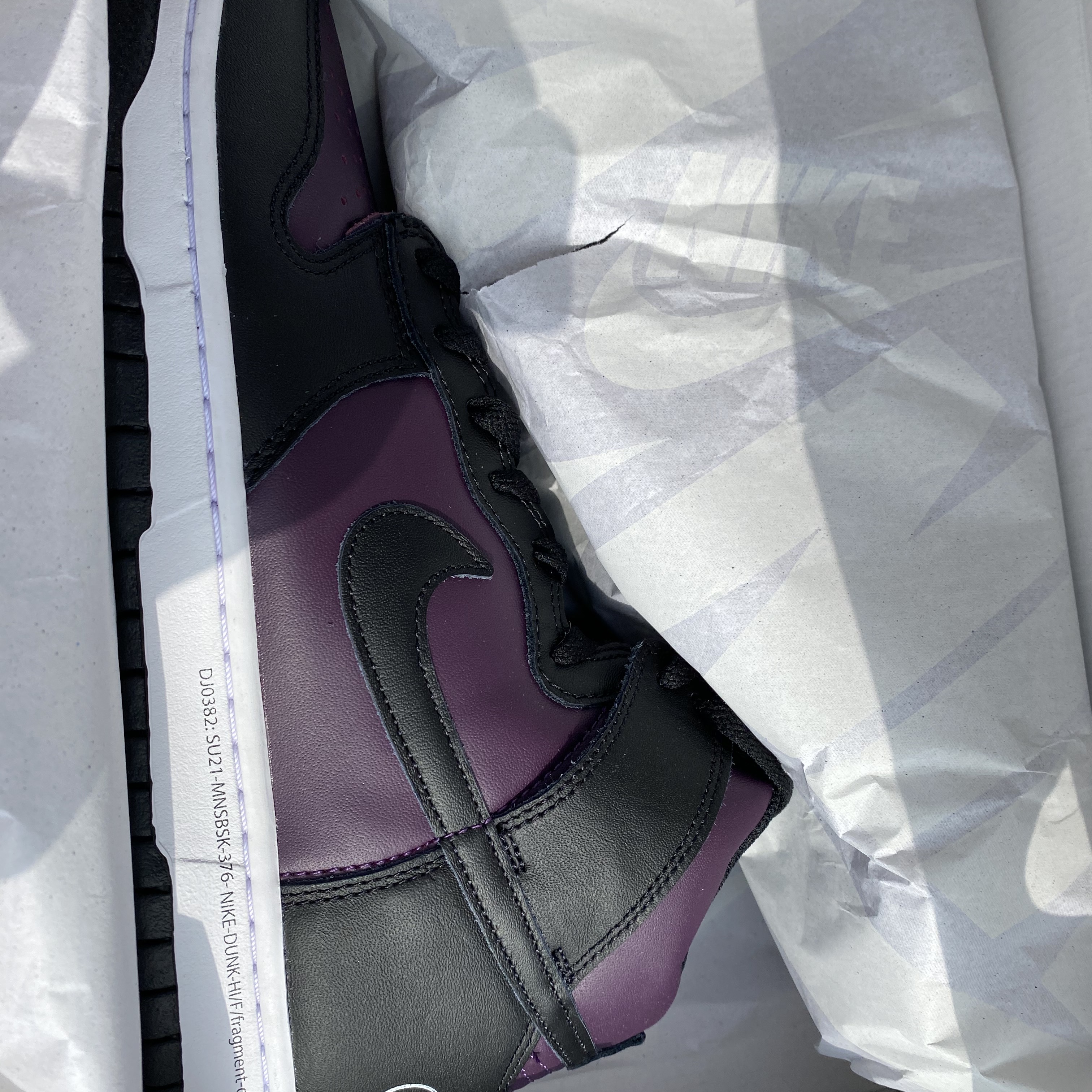 Nike x Fragment Dunk High Black 착용 스타일 - 2