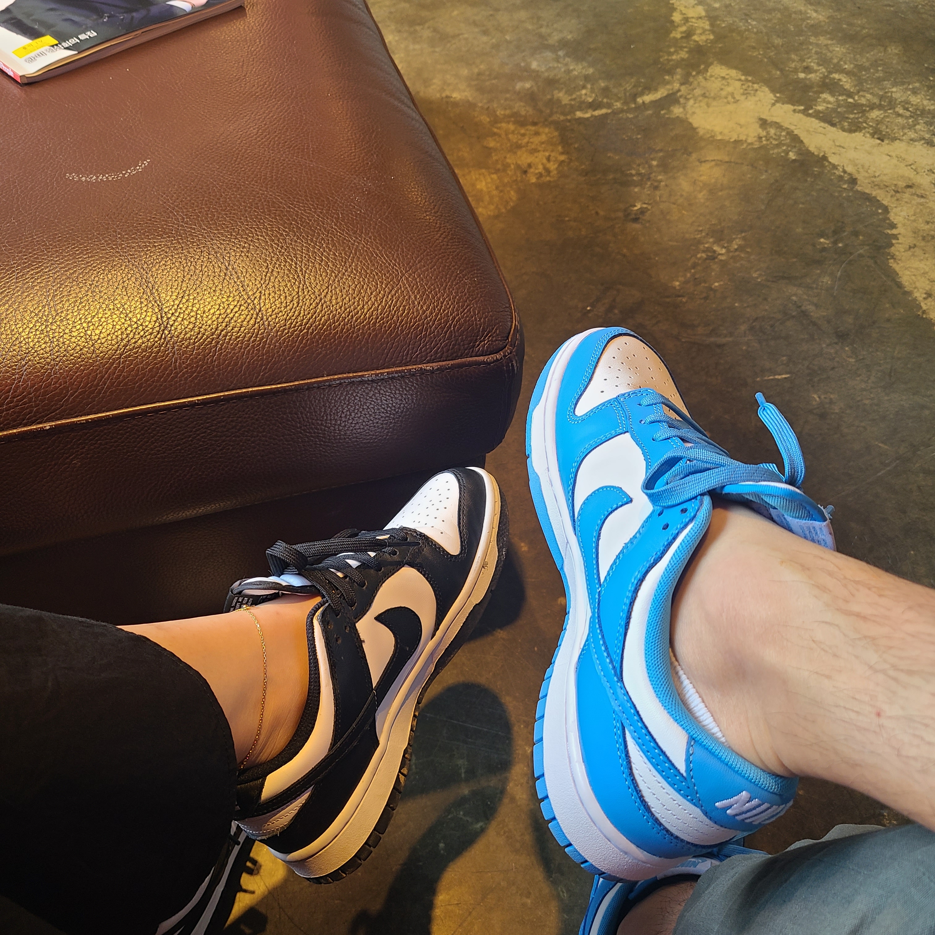 Nike Dunk Low Retro Black, Nike Dunk Low Retro University Blue 착용 스타일