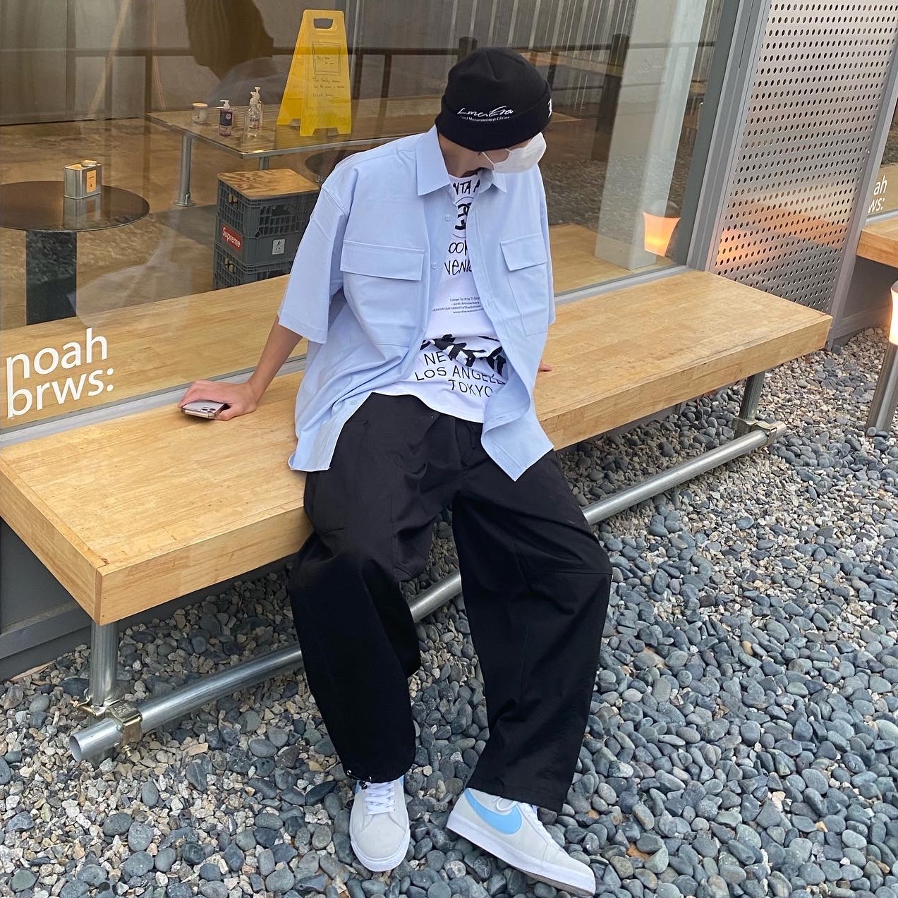 Stussy x Takahiromiyashita The Soloist 40 WT T-Shirt 착용 스타일