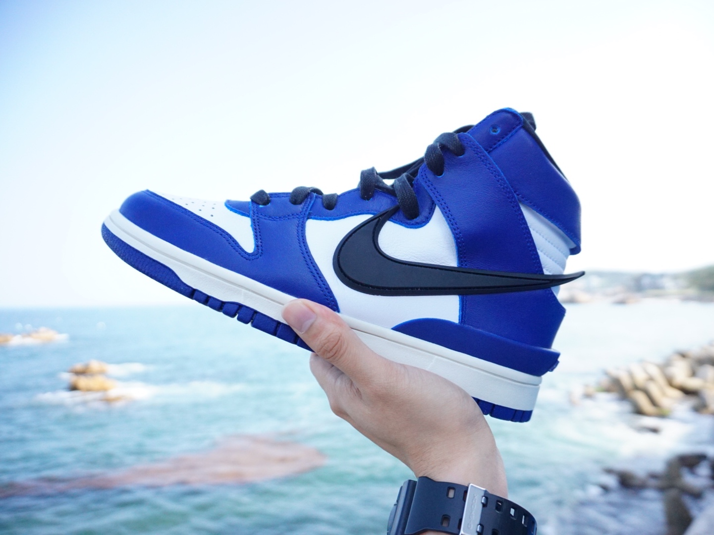 Nike x Ambush Dunk High Deep Royal Blue 착용 스타일