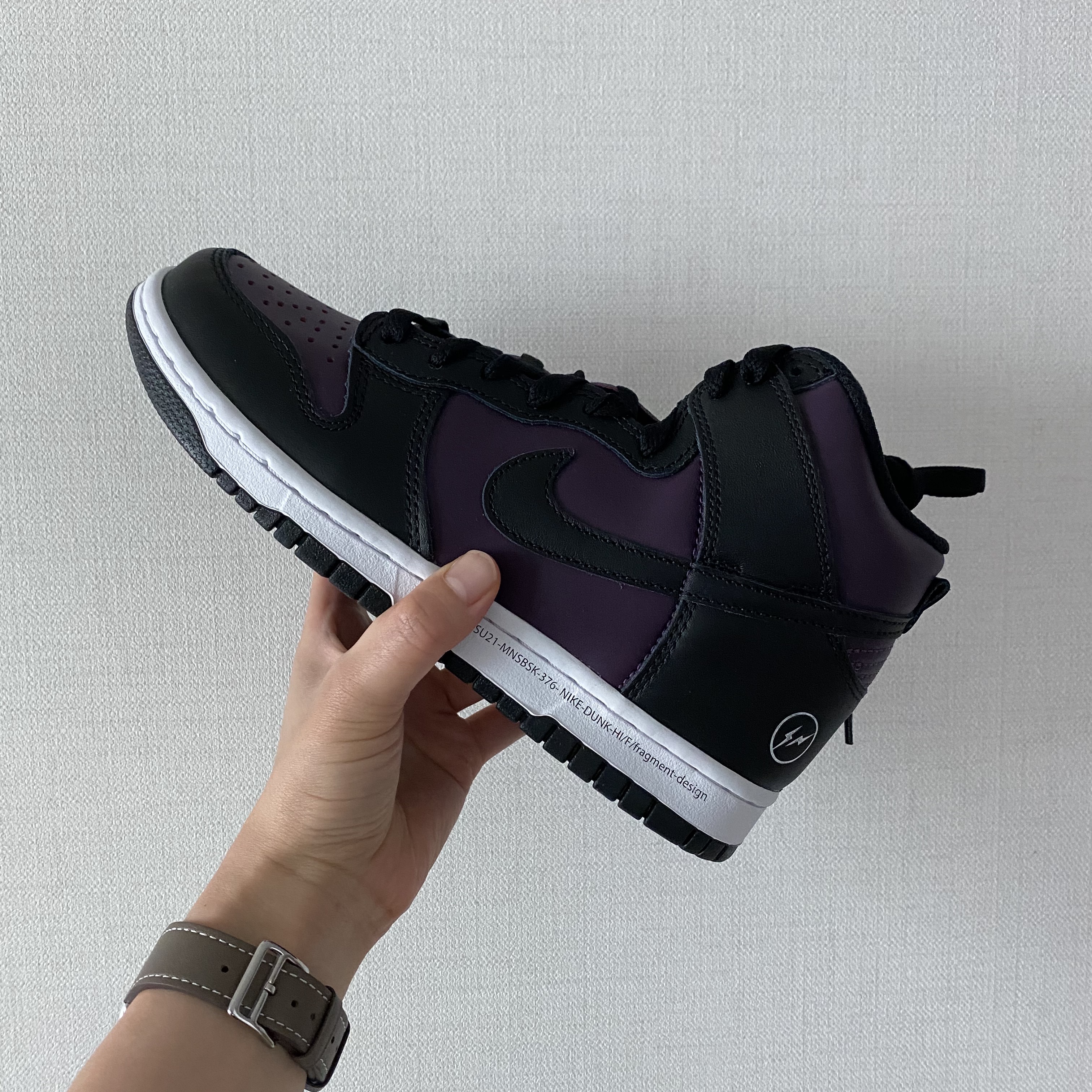 Nike x Fragment Dunk High Black 착용 스타일 - 1