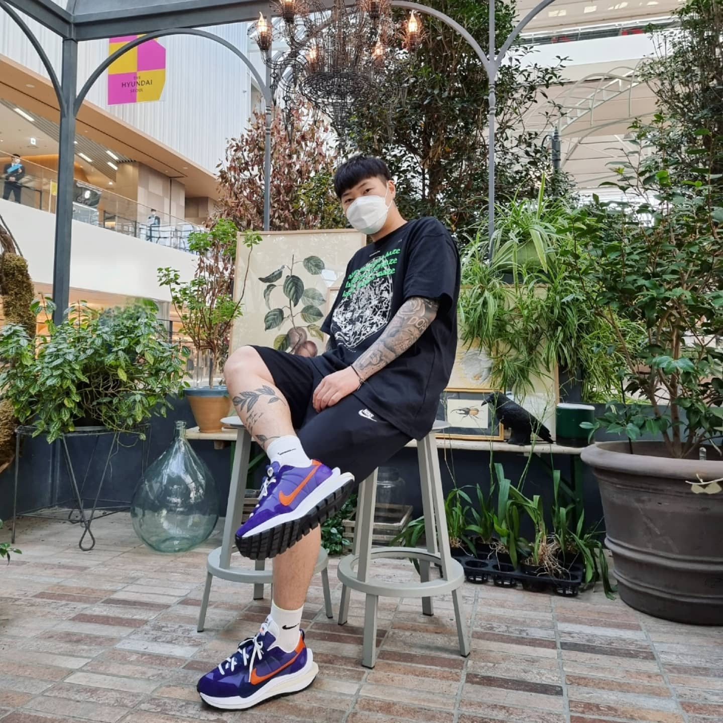Nike x Sacai VaporWaffle Dark Iris, Nike ACG Stargaze T-Shirt Khaki - US/EU 착용 스타일 - 2