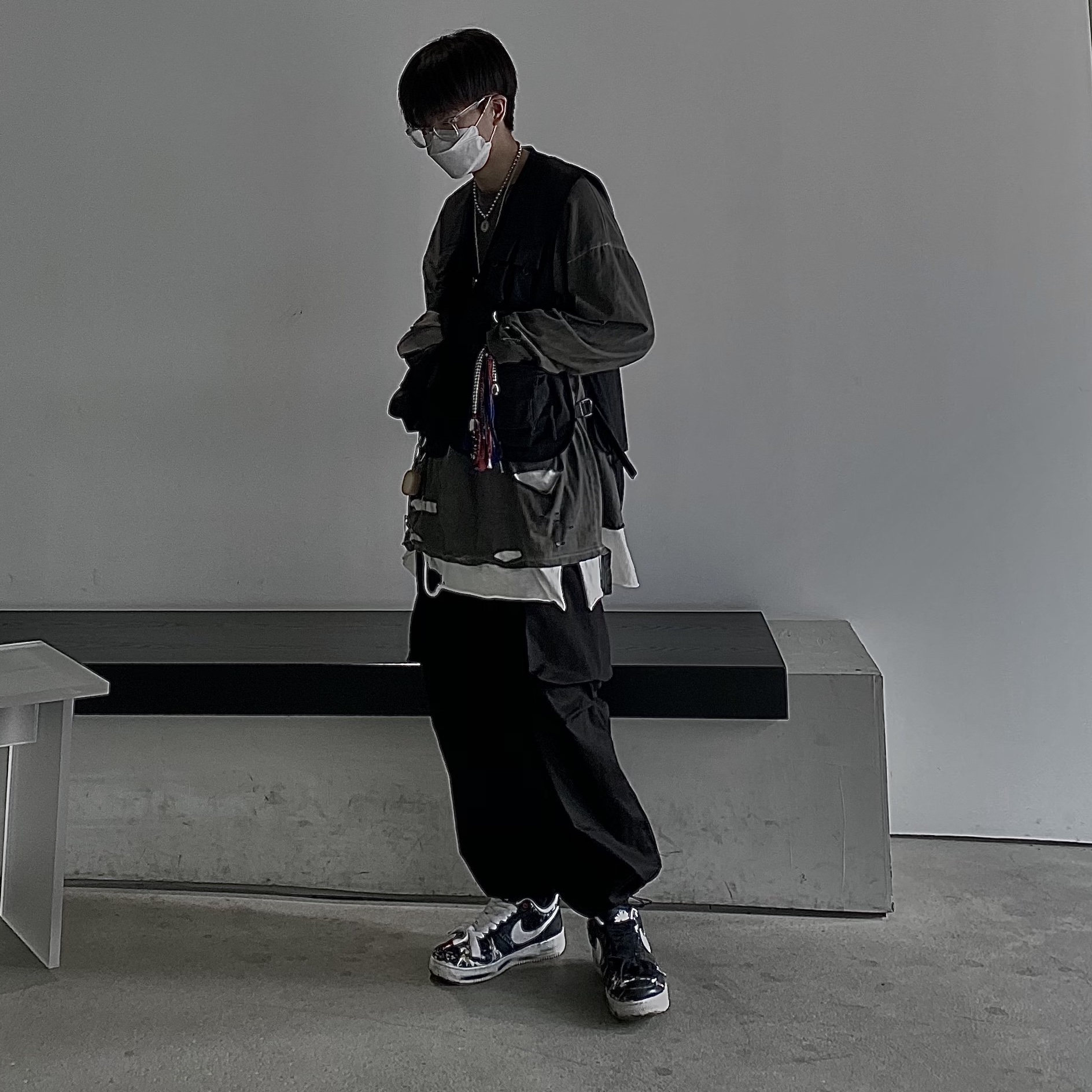 Nike x Peaceminusone Air Force 1 Low Para-Noise 착용 스타일