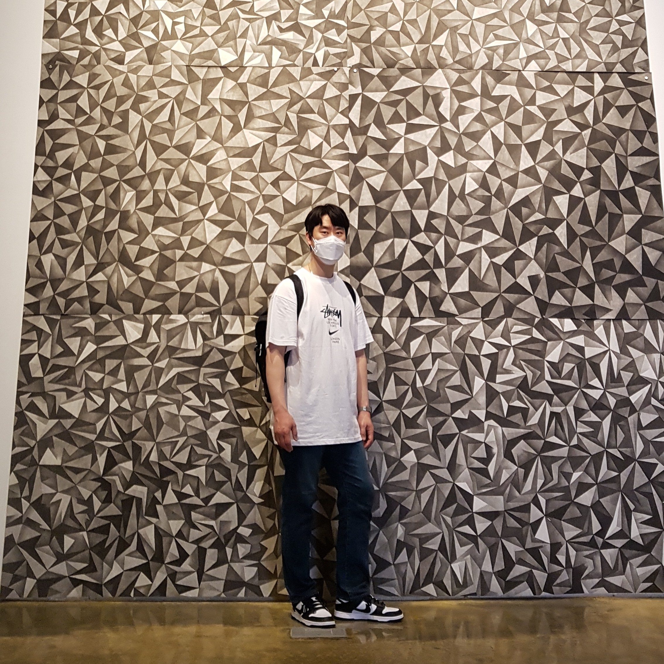 Nike x Stussy WT T-Shirt White - US/EU, Nike Dunk Low Retro Black 착용 스타일