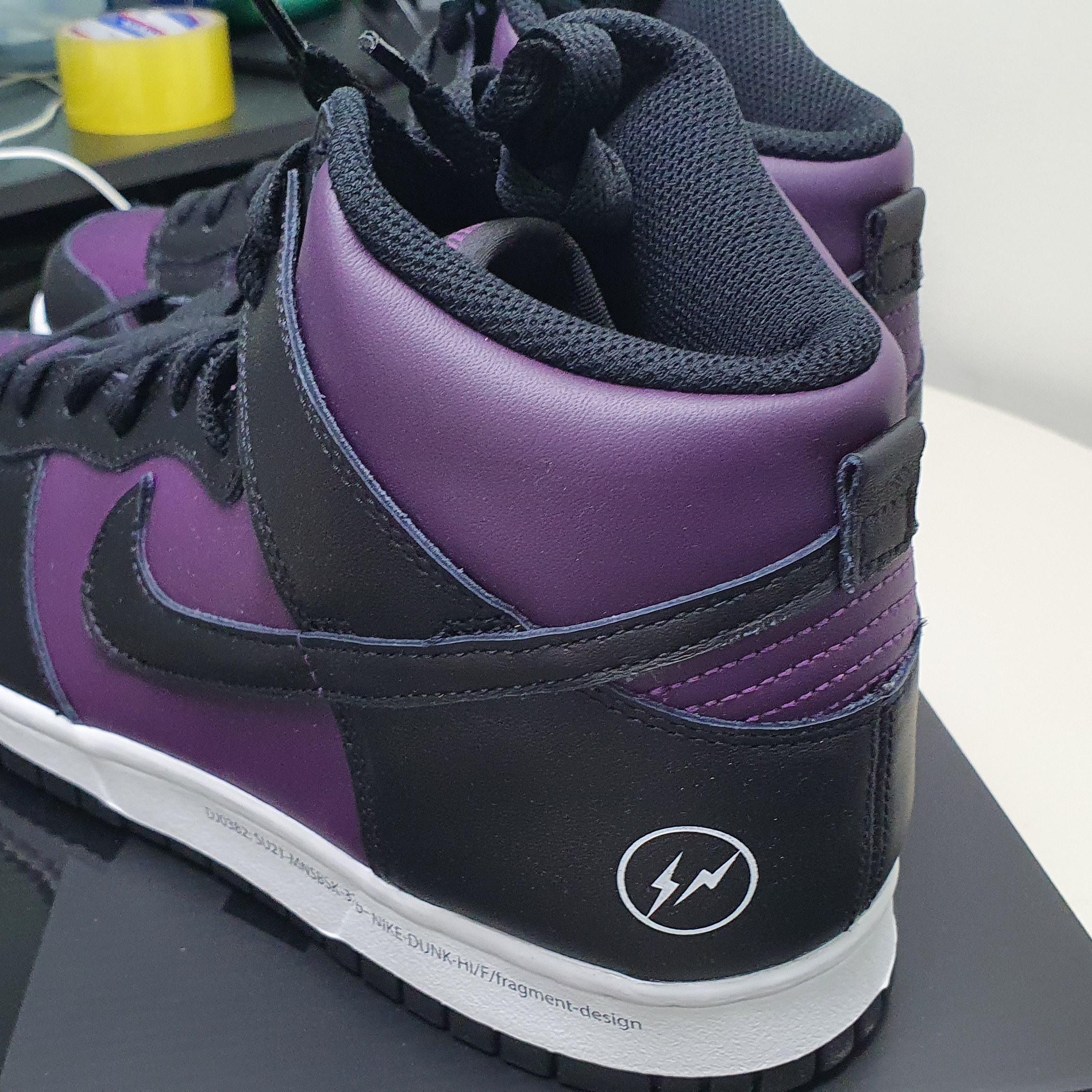 Nike x Fragment Dunk High Black 착용 스타일 - 3