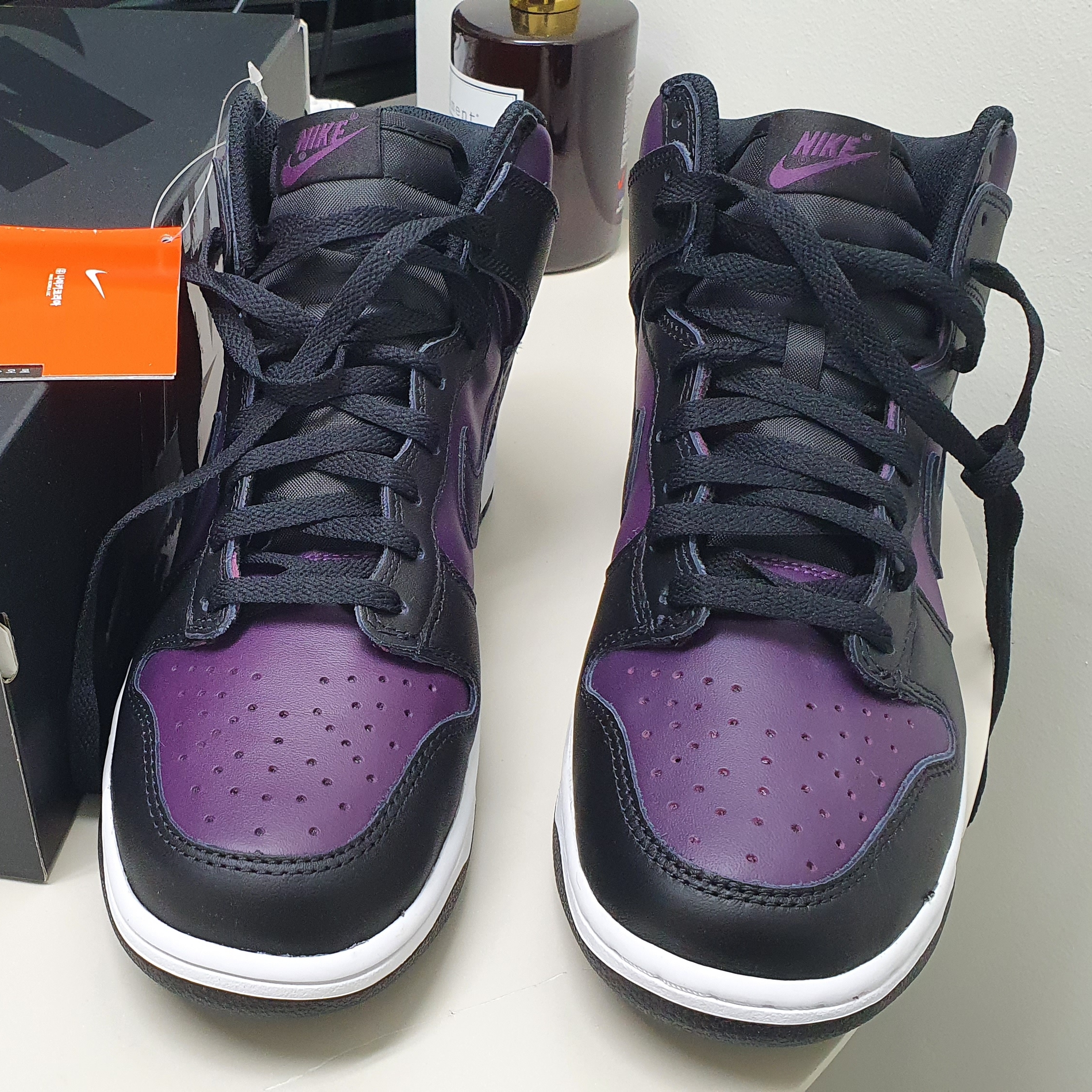 Nike x Fragment Dunk High Black 착용 스타일 - 1