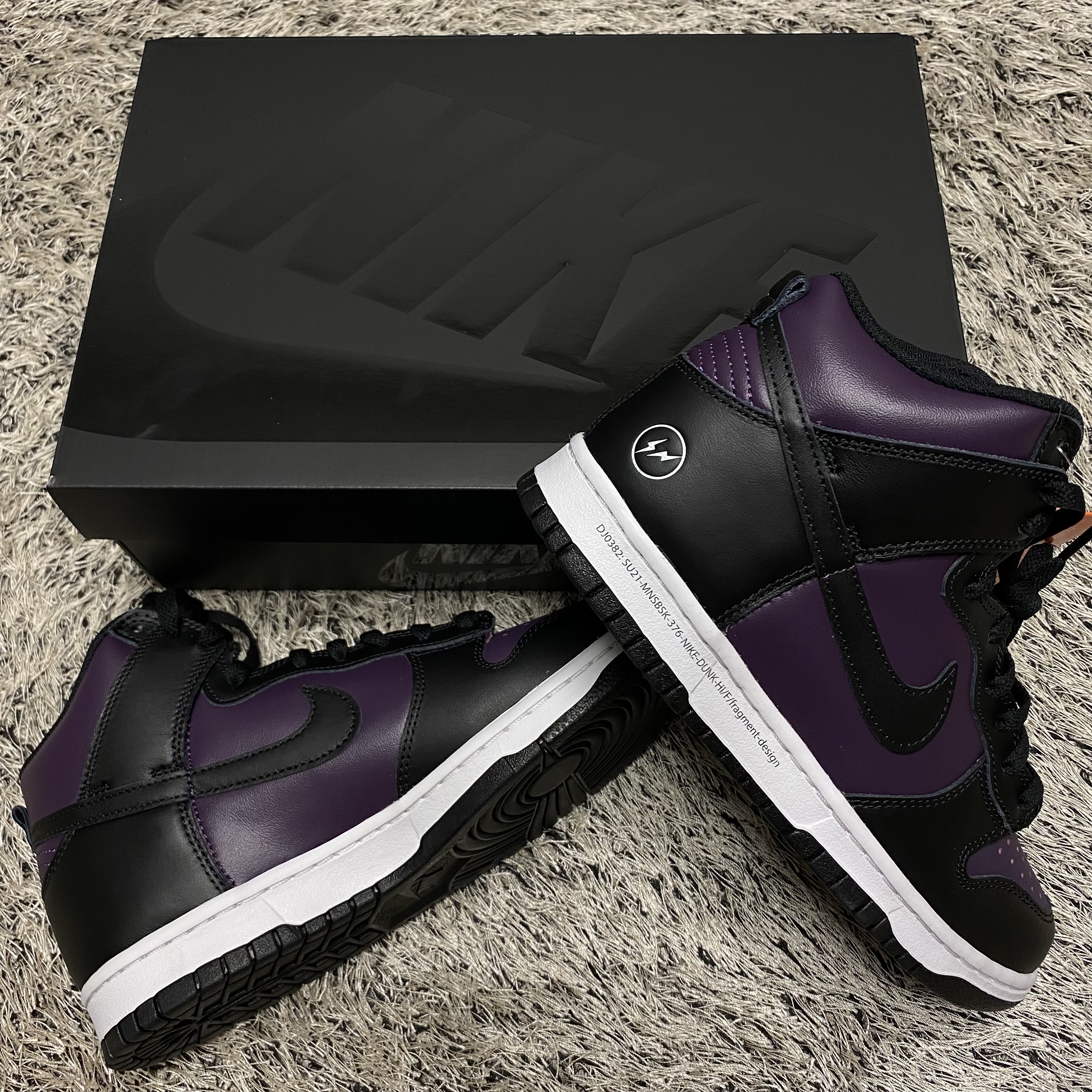 Nike x Fragment Dunk High Black 착용 스타일 - 1