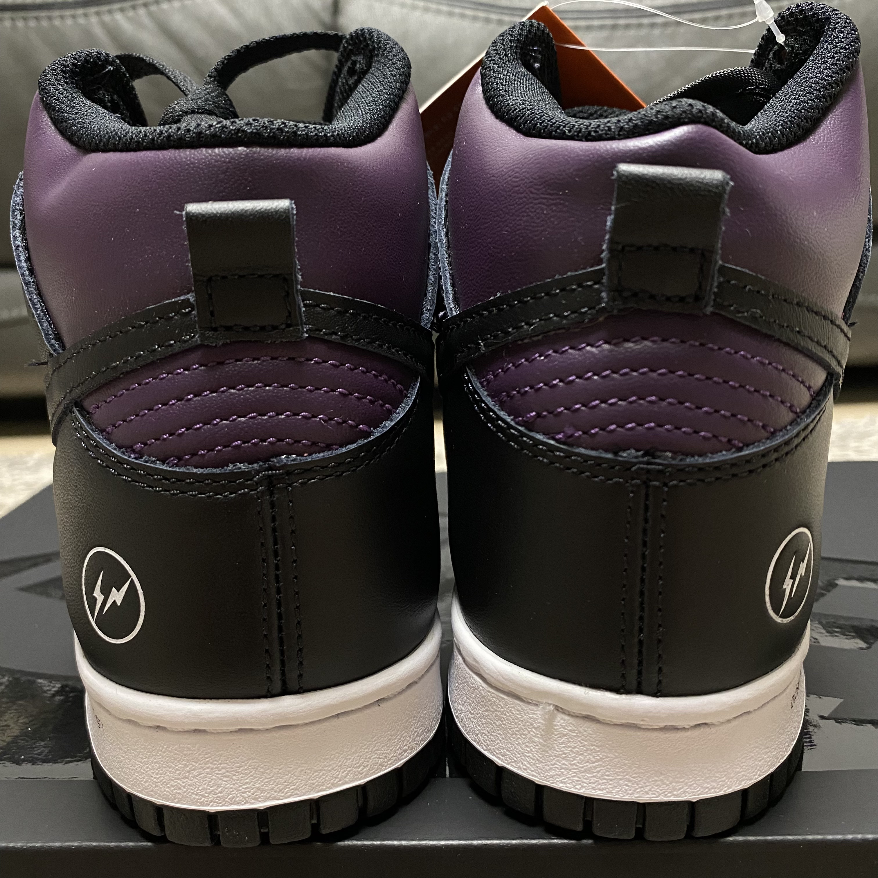 Nike x Fragment Dunk High Black 착용 스타일 - 5