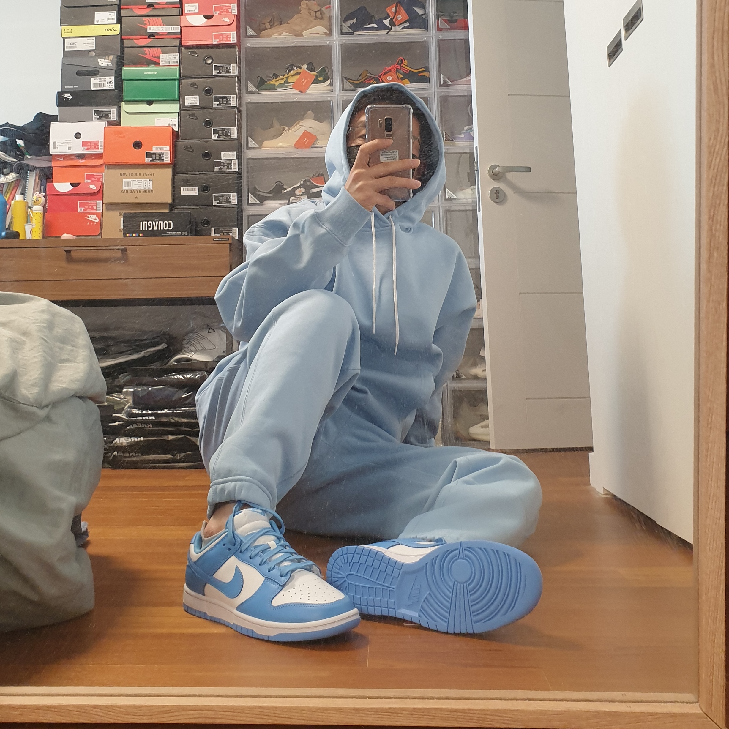 Nike NRG Solo Swoosh Fleece Hoodie Psychic Blue - Asia, Nike M NRG Sweatpants Psychic Blue 착용 스타일 - 4