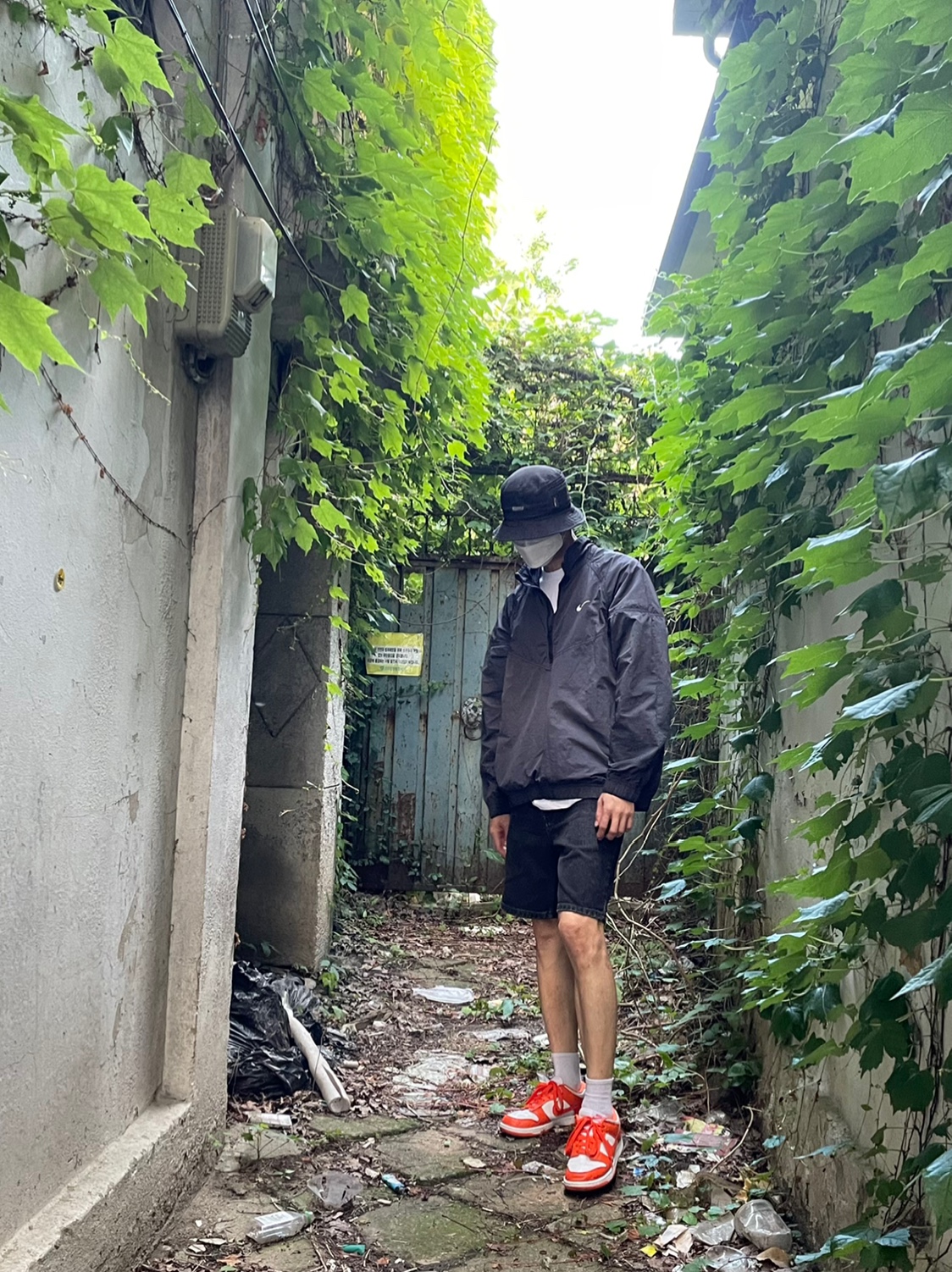 Nike x Stussy Windrunner Jacket Off Noir, Nike Dunk Low SP Syracuse 2020 착용 스타일 - 1