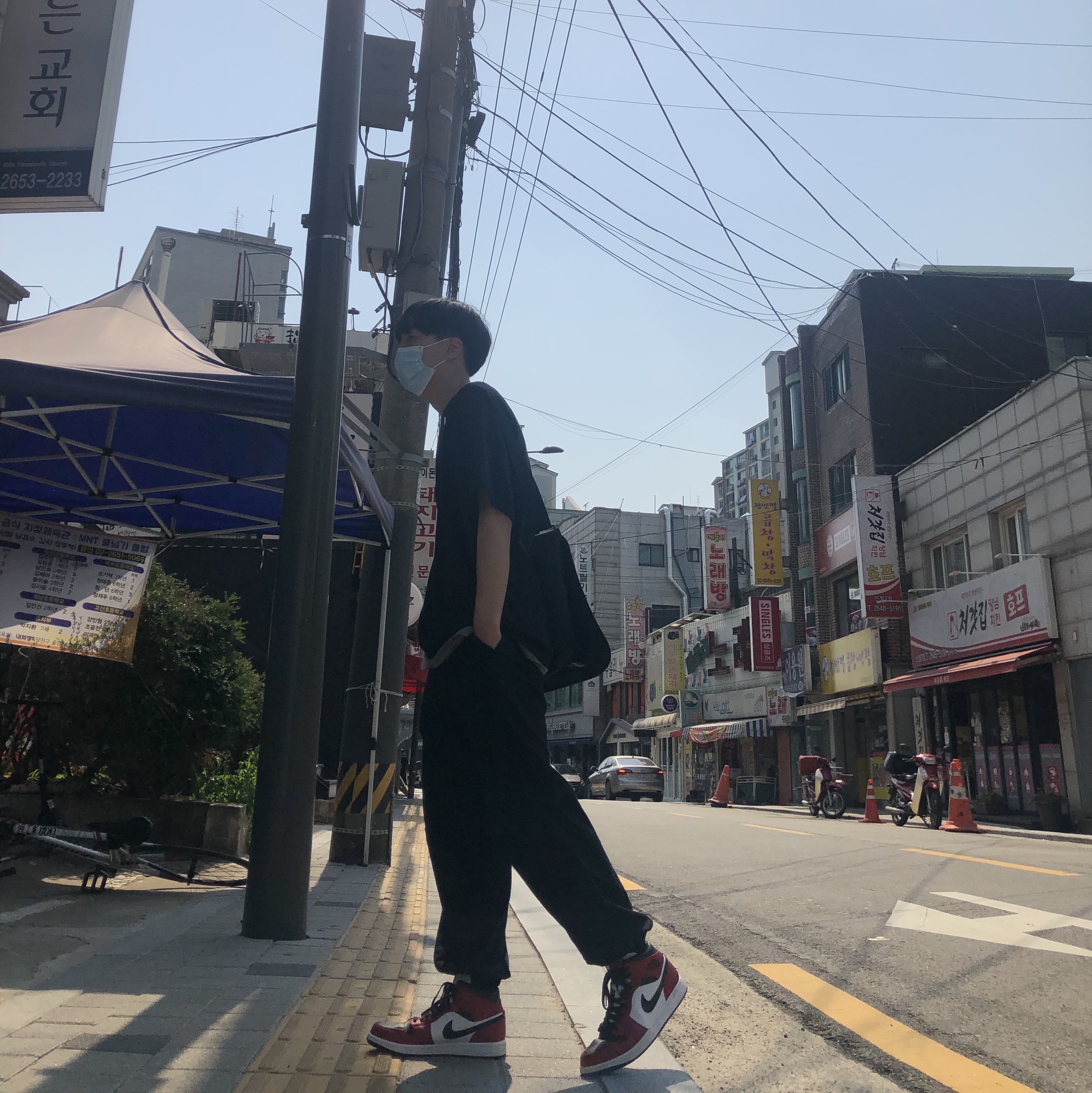 Jordan 1 Mid Chicago Black Toe 착용 스타일