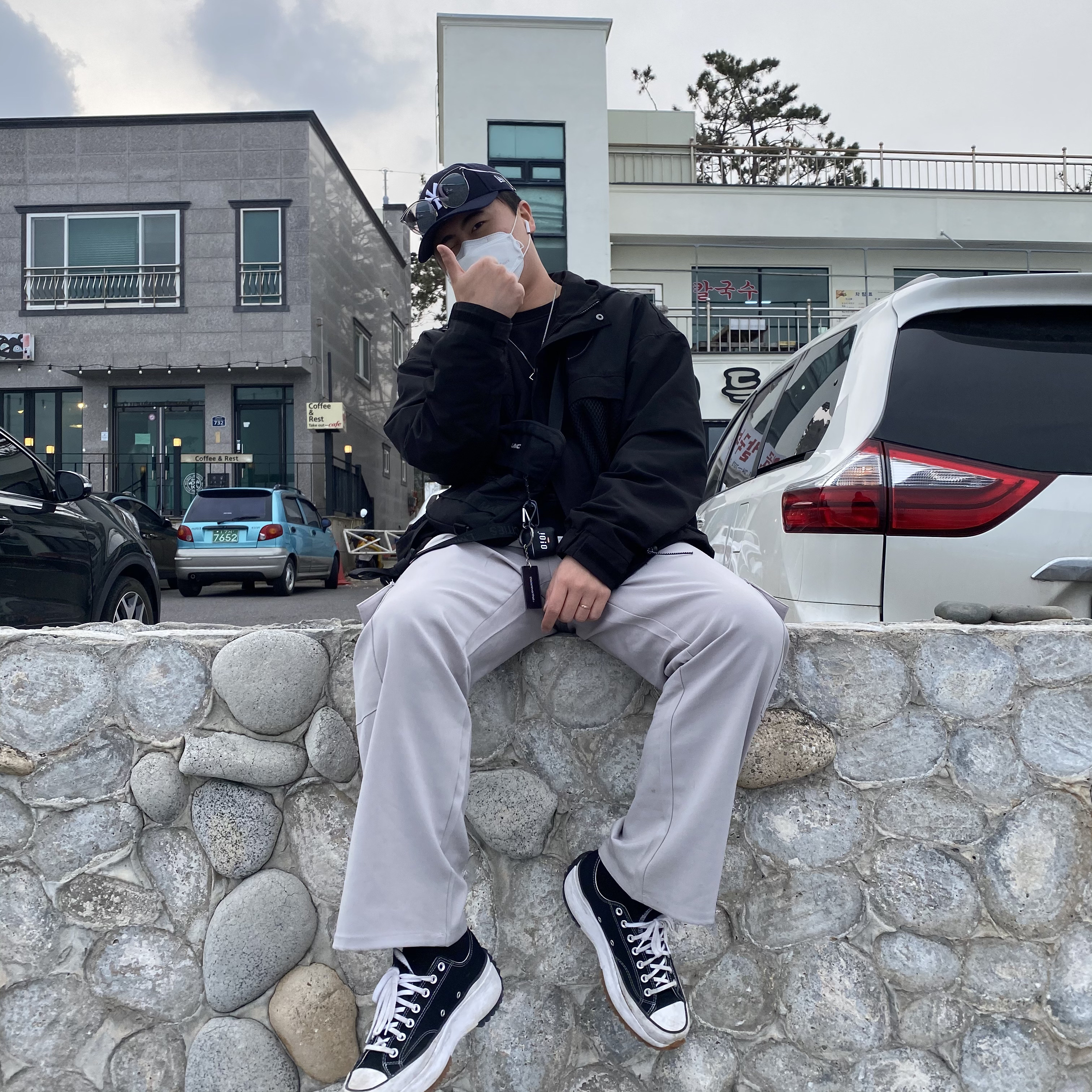 Converse Run Star Hike Low Black 착용 스타일