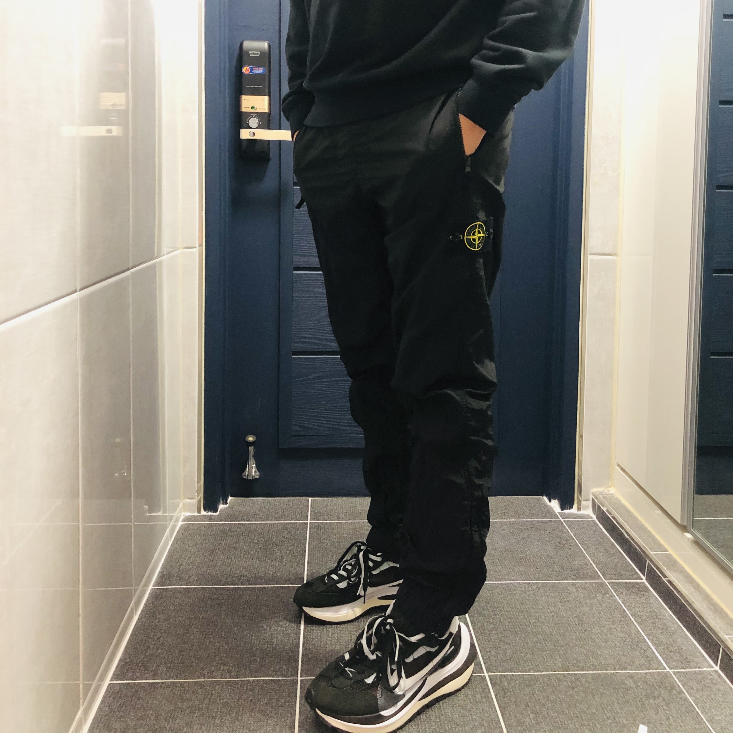 Nike x Sacai VaporWaffle Black White 착용 스타일