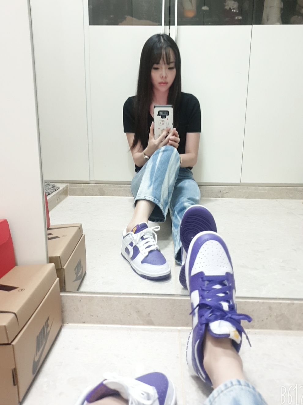 (W) Nike Dunk Low SE Flip 착용 스타일 - 2