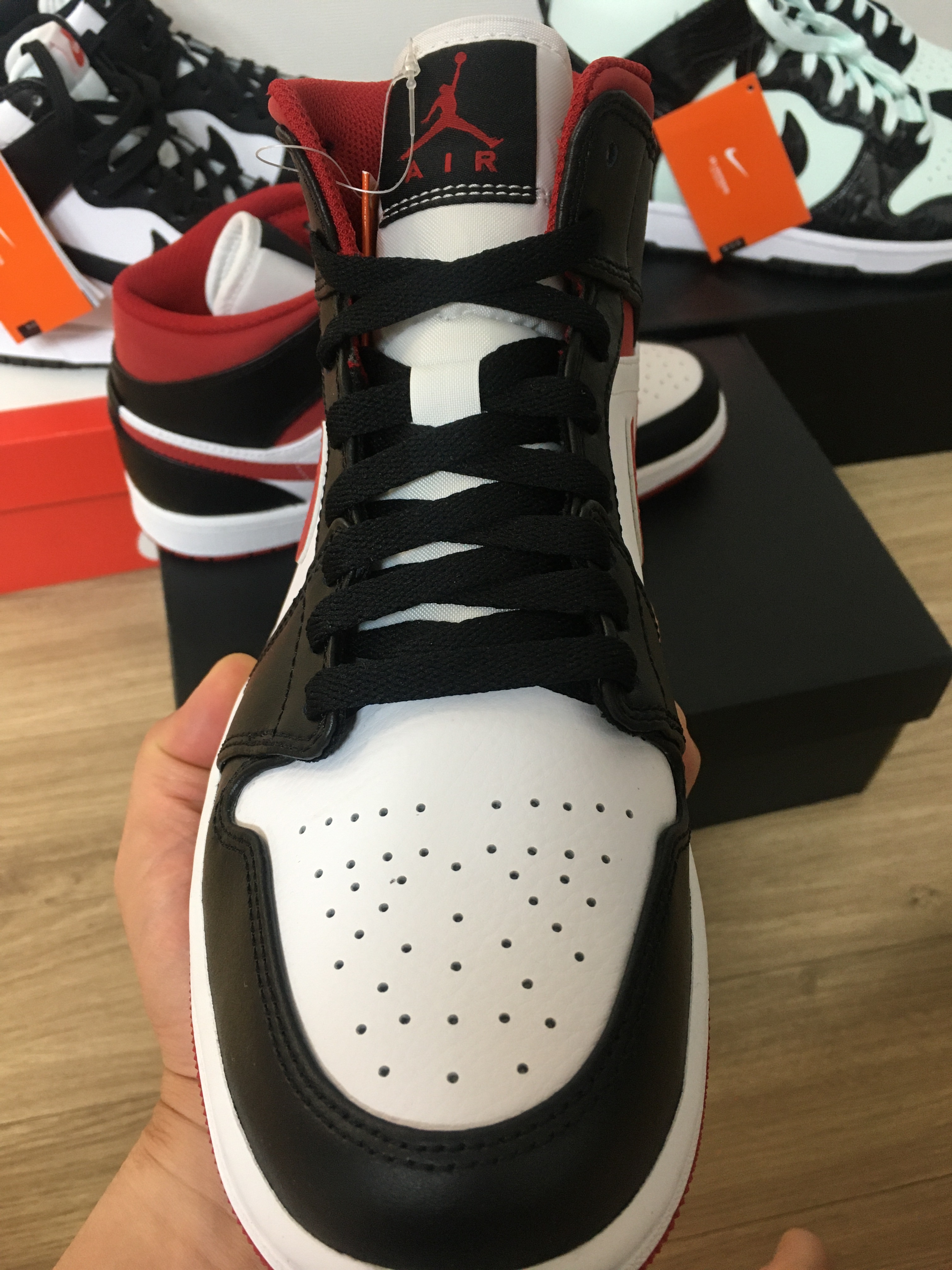 Jordan 1 Mid Gym Red Black White, (GS) Jordan 1 Mid Gym Red Black White 착용 스타일 - 3