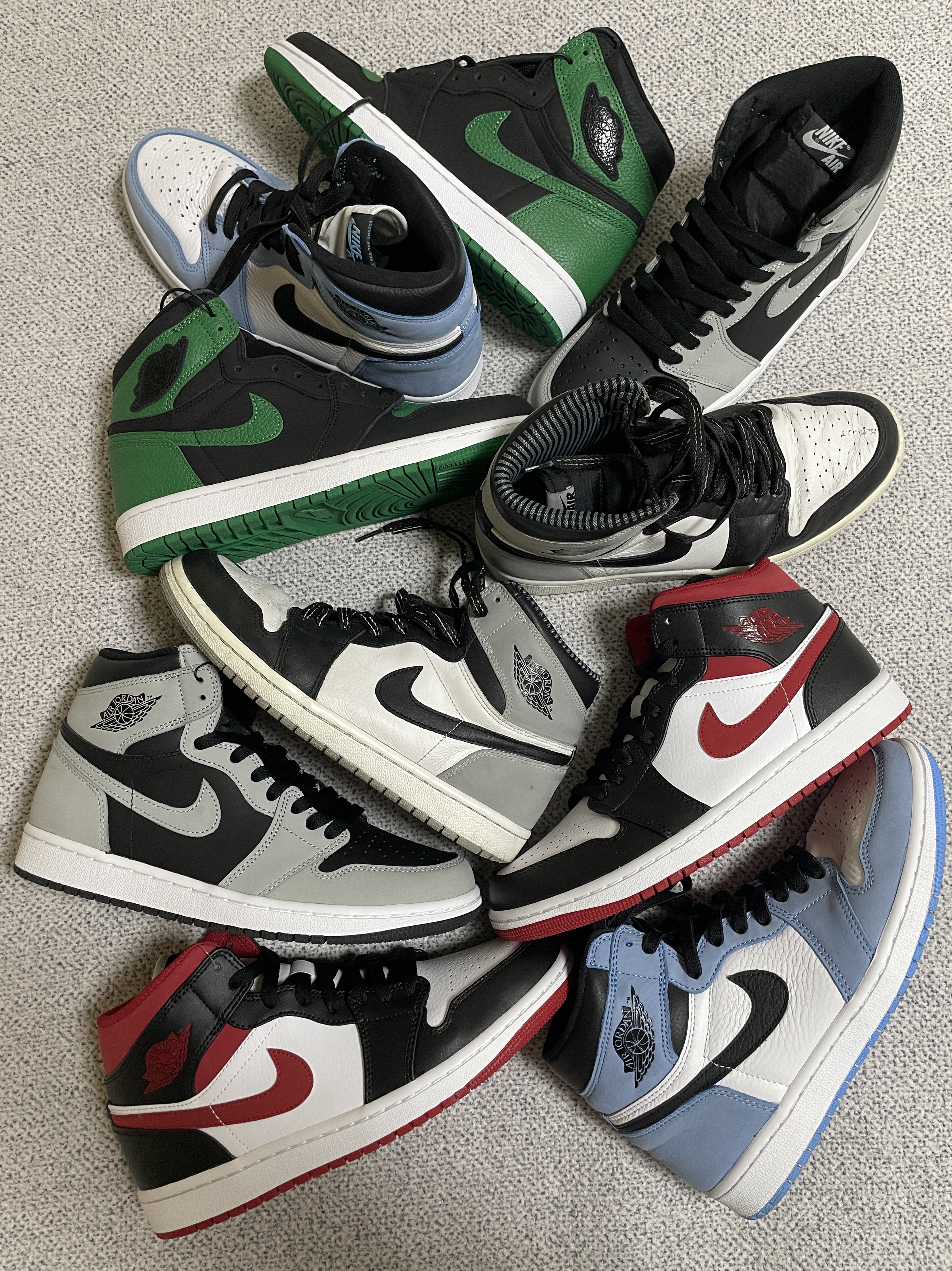 Jordan 1 Retro High OG Shadow 2.0, Jordan 1 Retro High OG University Blue 착용 스타일