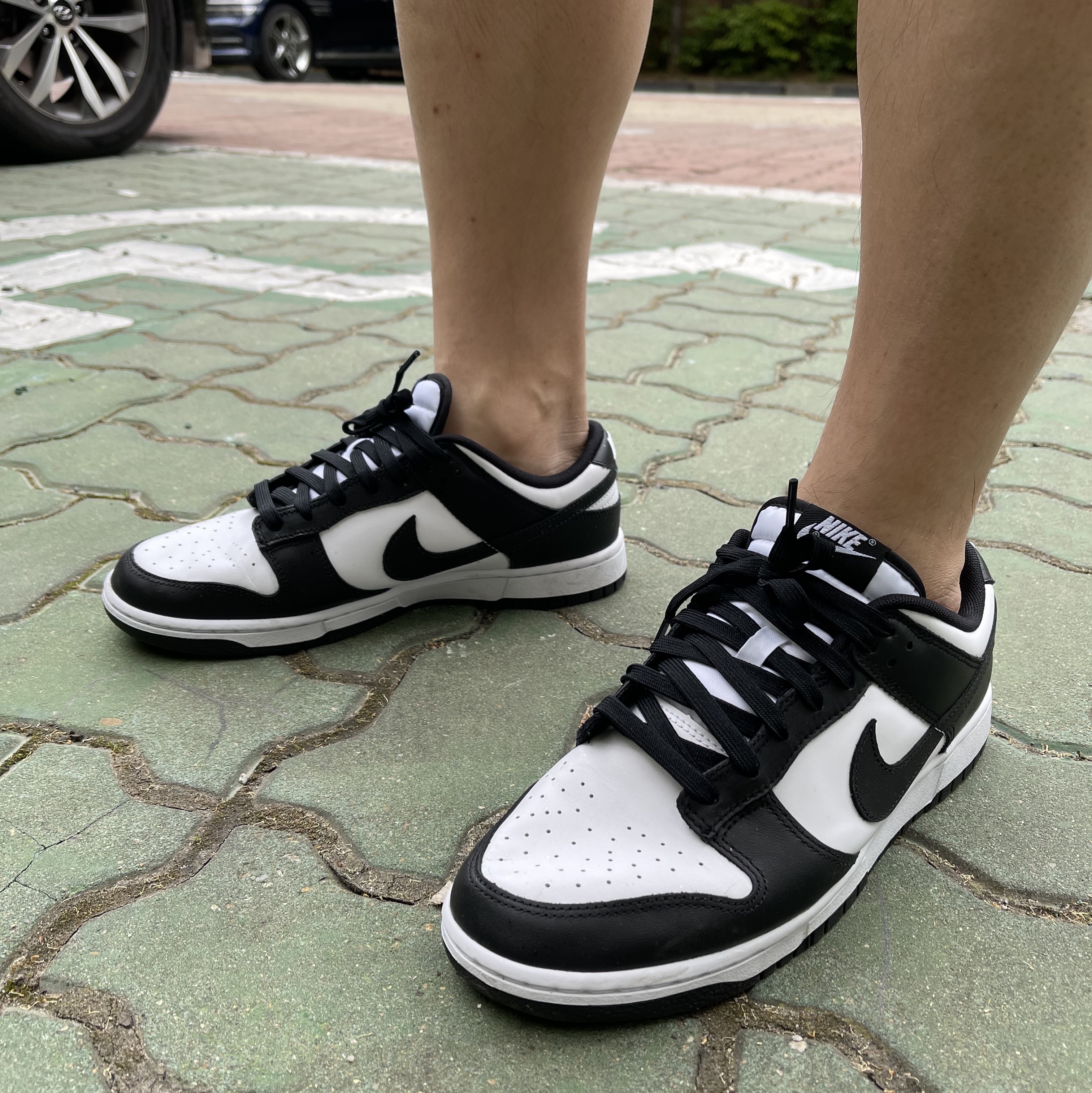 Nike Dunk Low Retro Black, Nike x Kim Jones Oversized T-Shirt Grey Heather - US/EU 착용 스타일 - 3