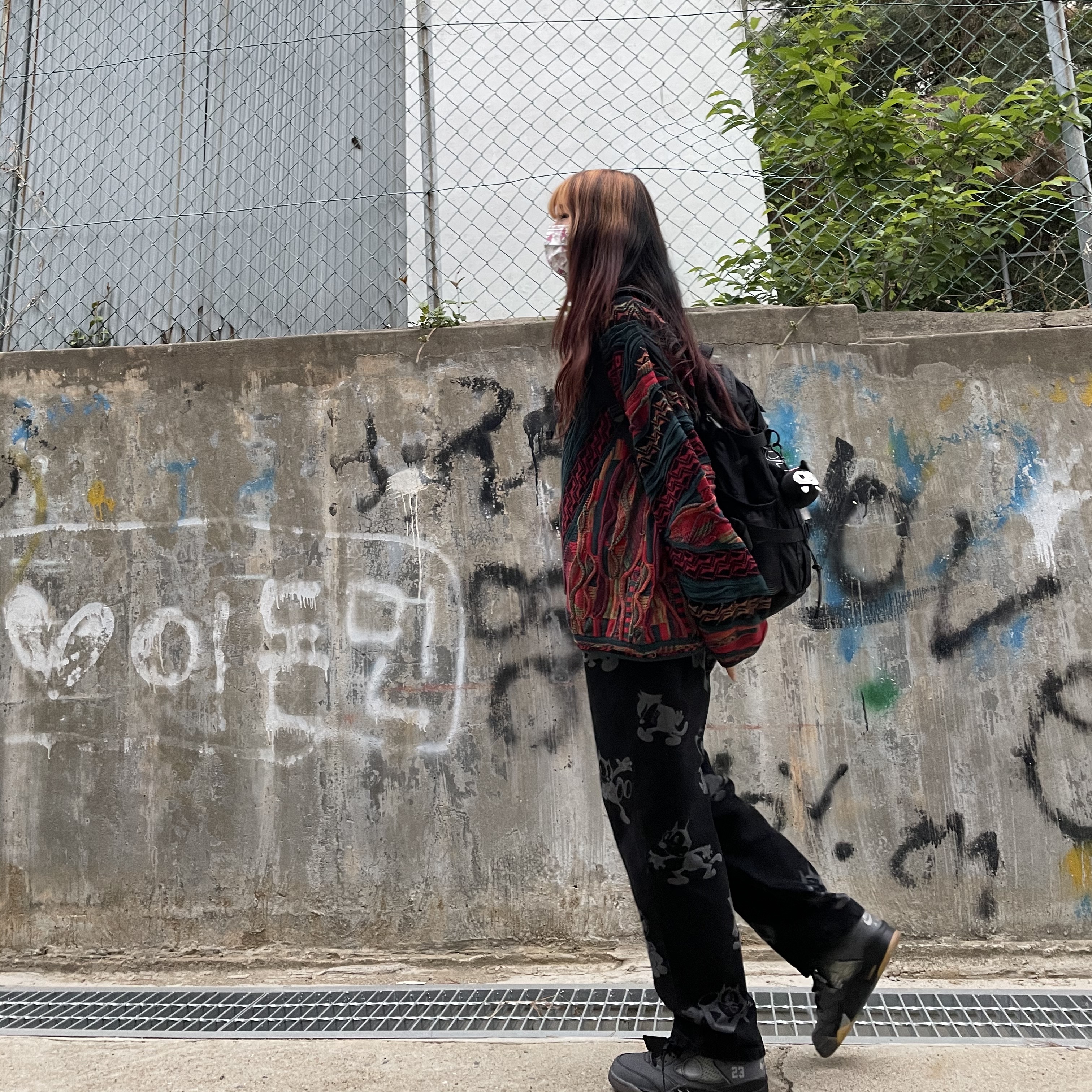 Jordan 5 x Off-White Retro SP Black Muslin, Supreme Backpack Black - 18FW 착용 스타일 - 1