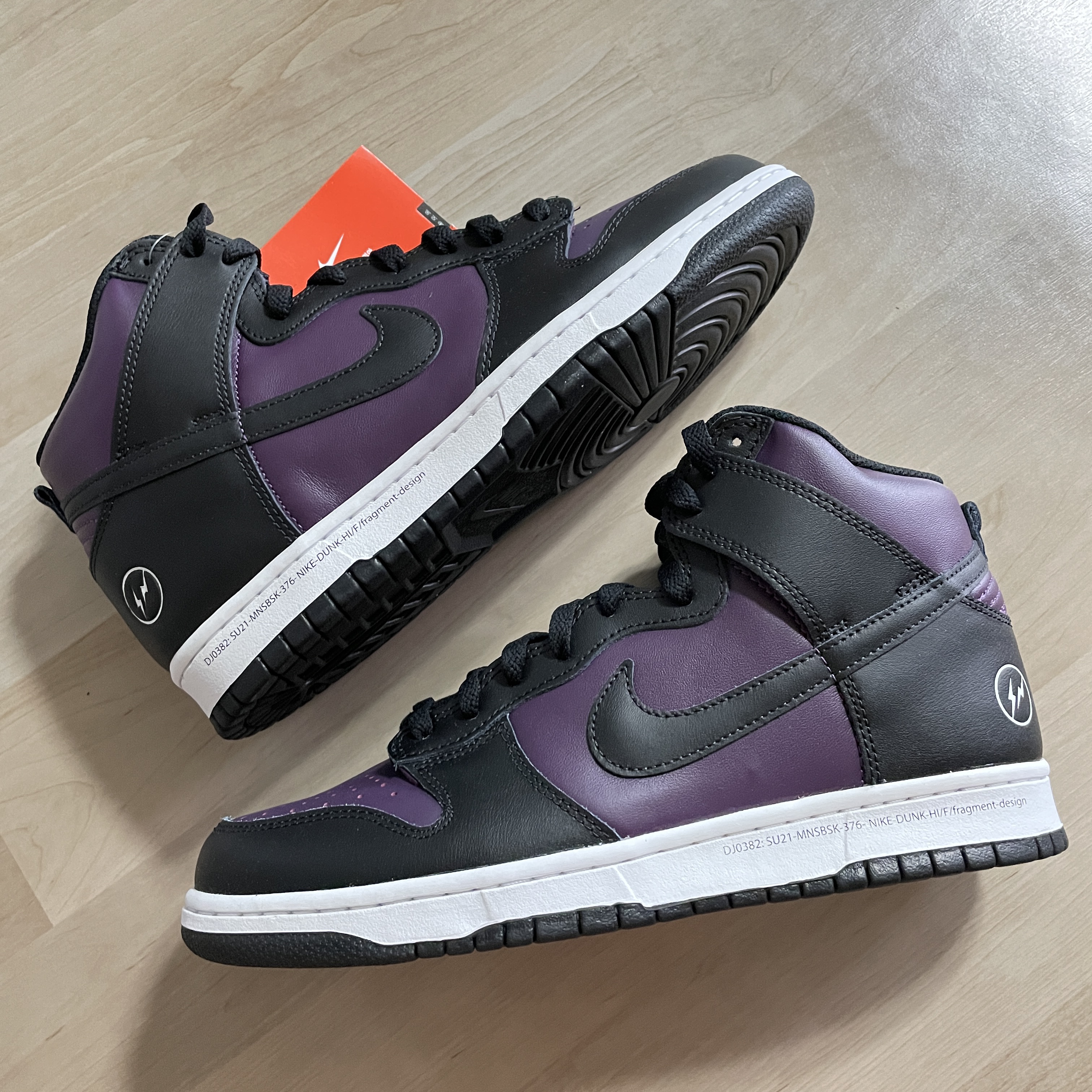 Nike x Fragment Dunk High Black 착용 스타일 - 1