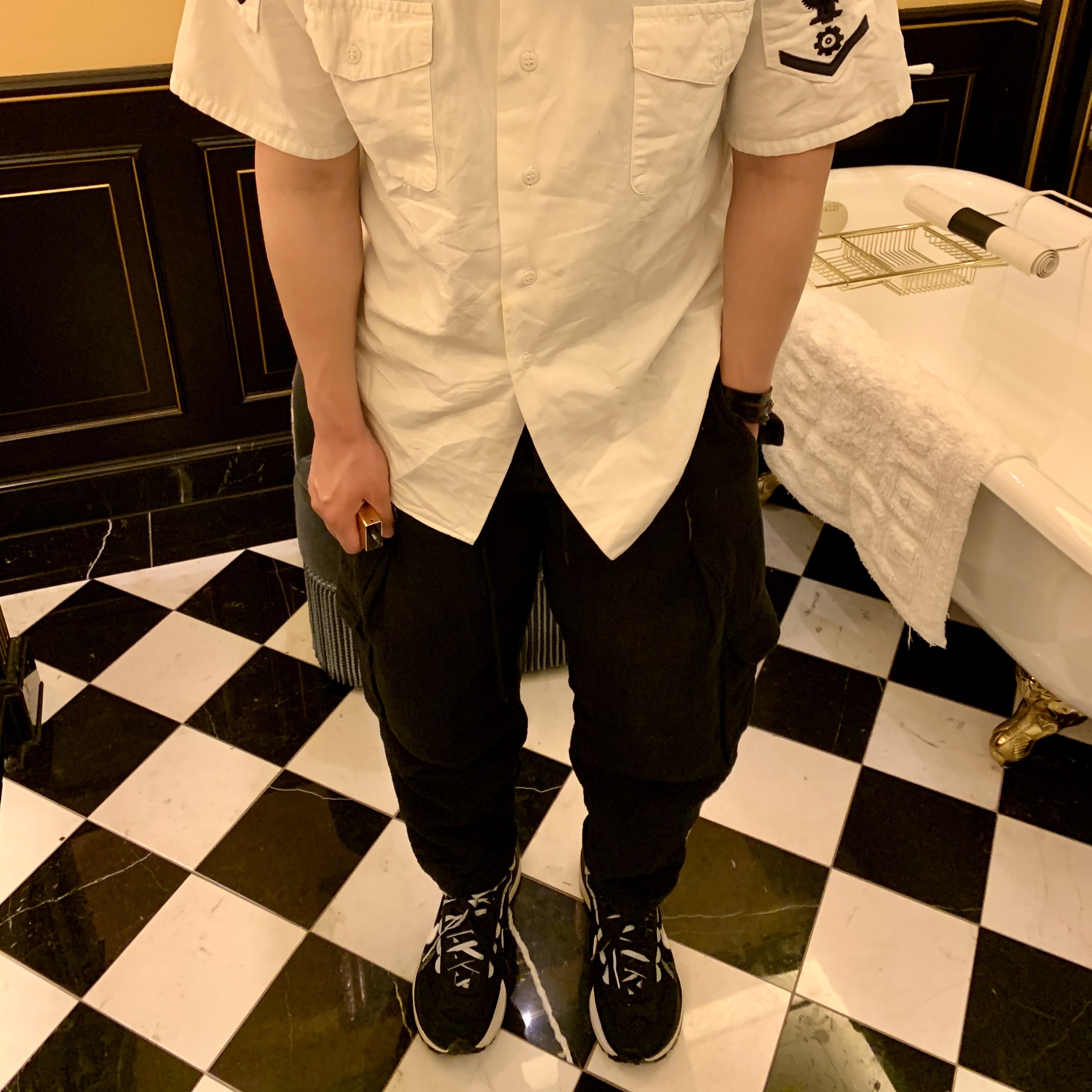 Nike x Sacai LDWaffle Black 착용 스타일 - 2