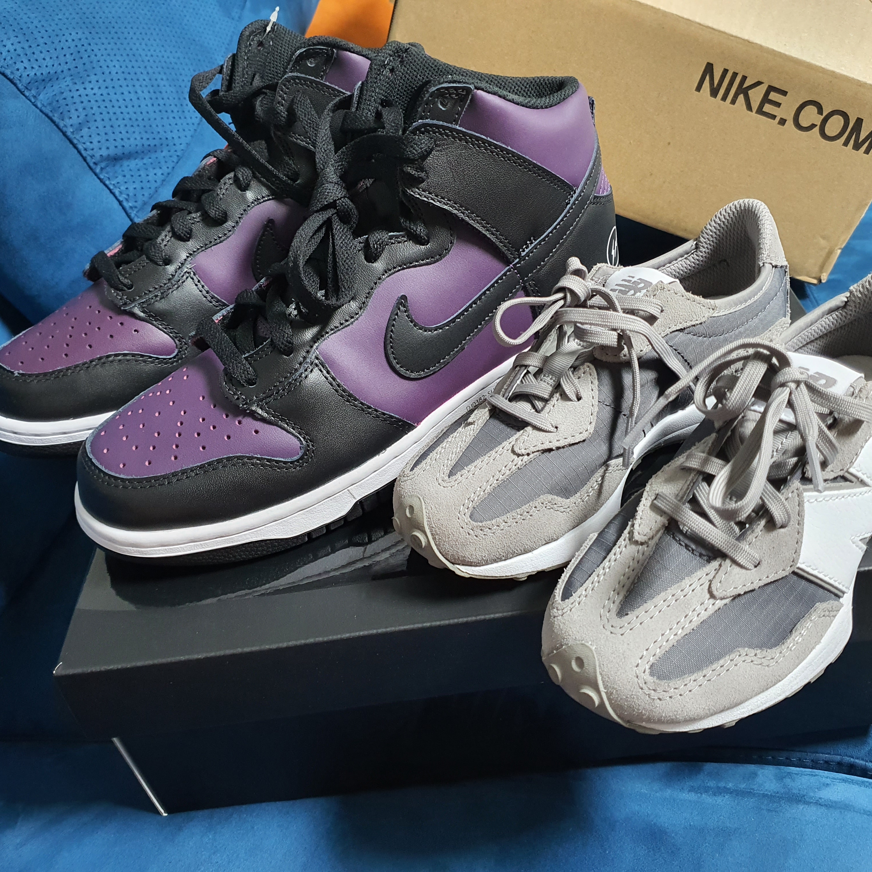 Nike x Fragment Dunk High Black 착용 스타일 - 1