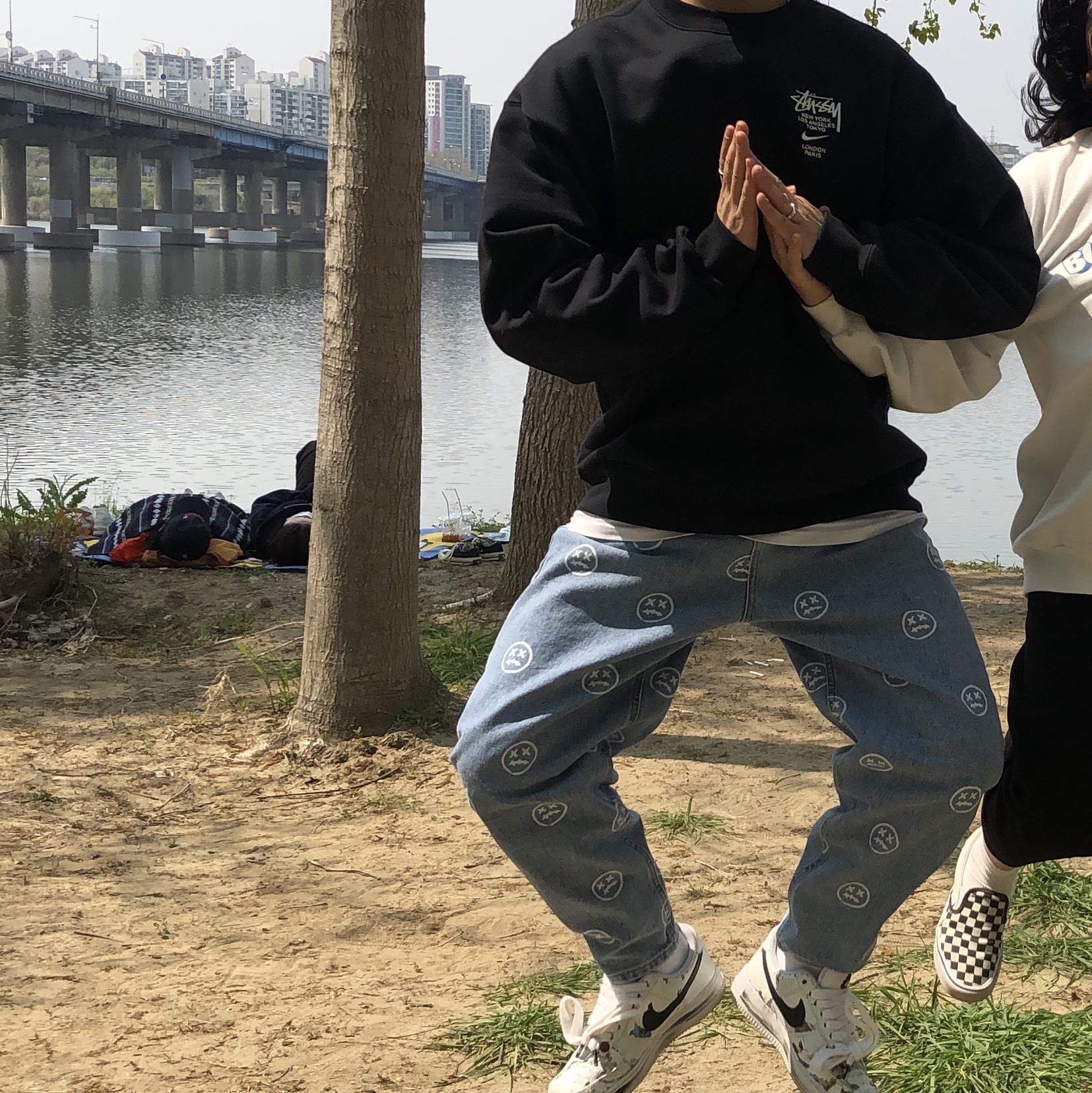 Nike x Stussy NRG ZR Fleece Crewneck Black - US/EU, Nike x Peaceminusone Air Force 1 Low Para-Noise 2.0 착용 스타일