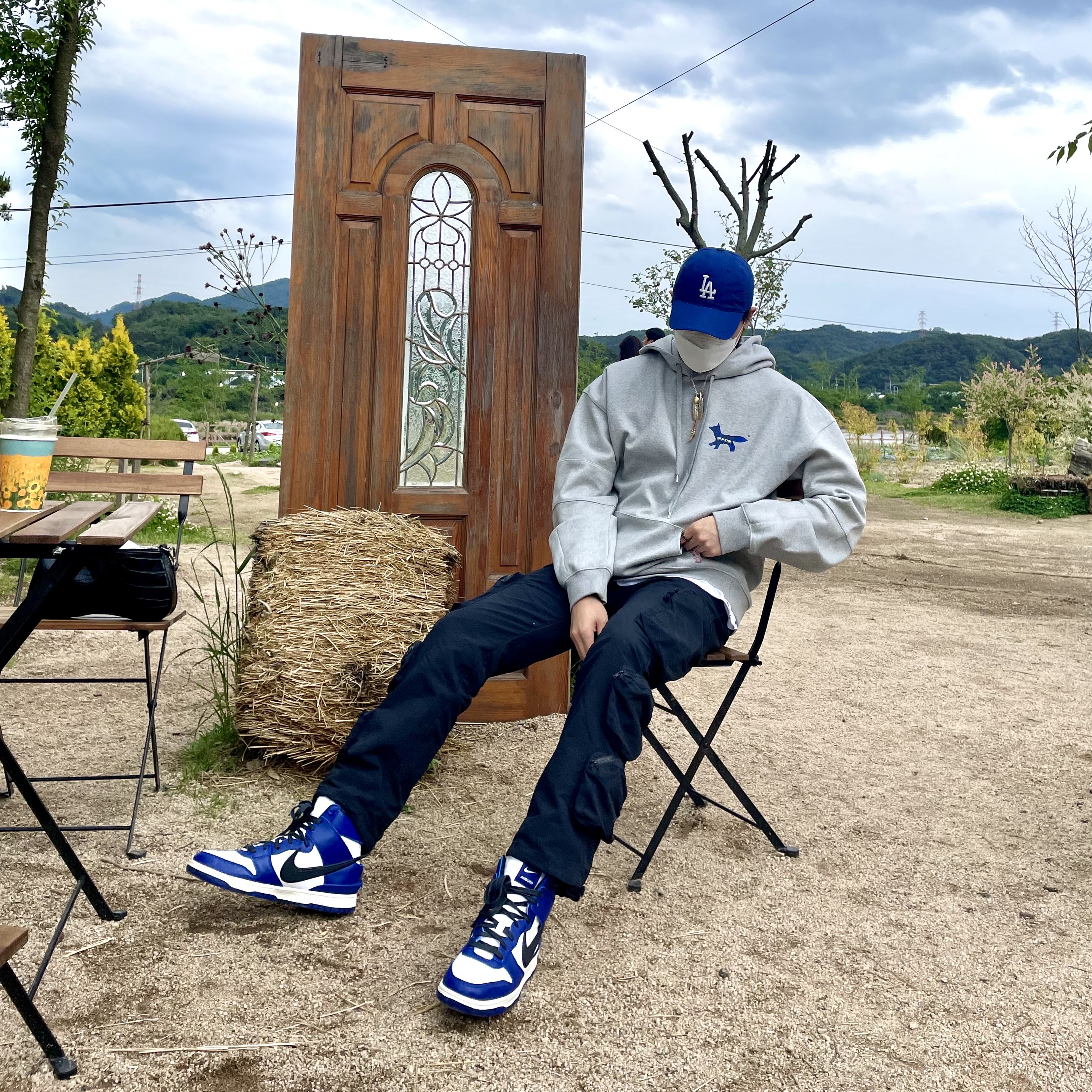 Nike x Ambush Dunk High Deep Royal Blue 착용 스타일