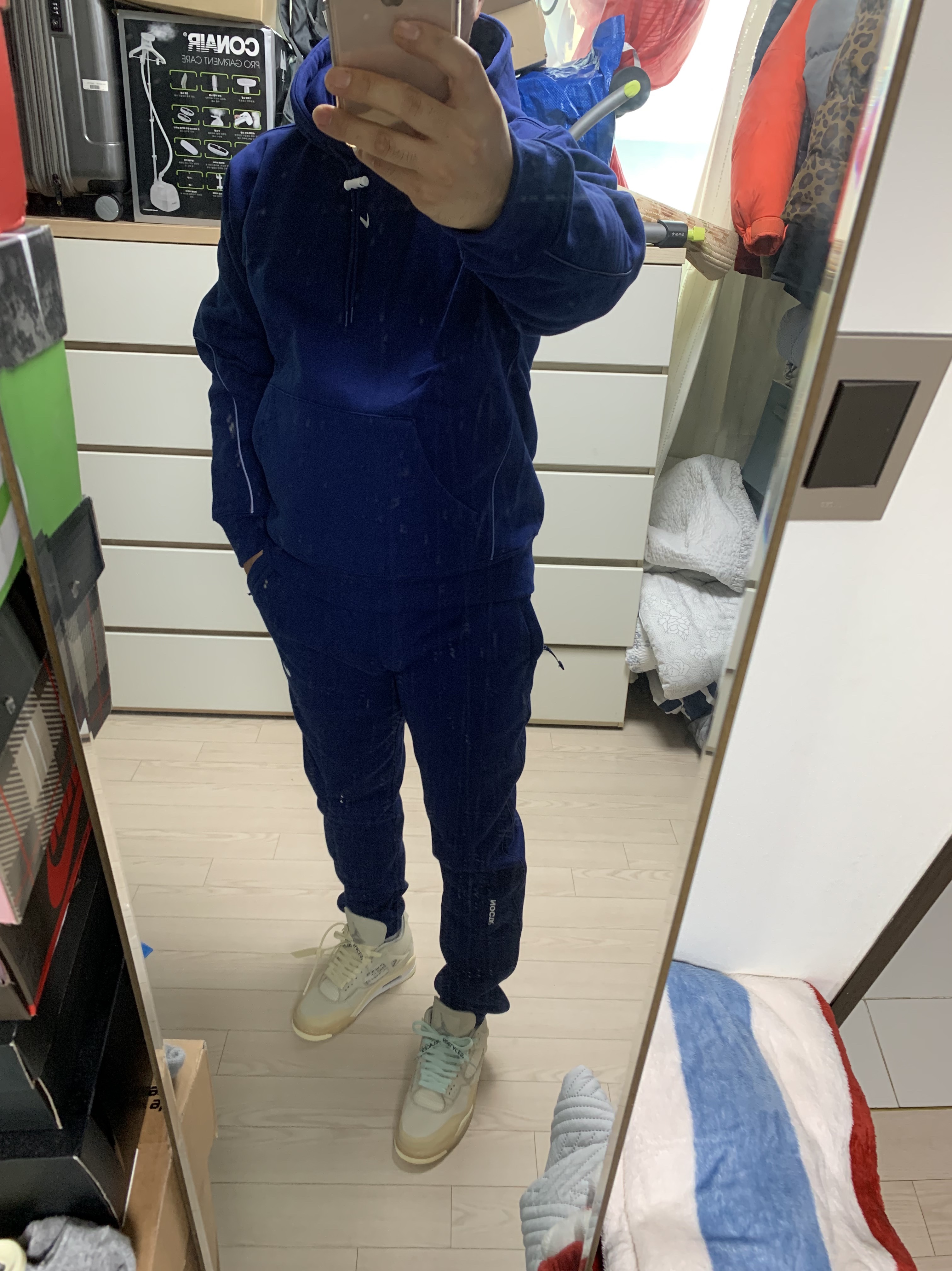 Nike x Drake Nocta Cardinal Stock Essential Fleece Pants Navy - Asia, Nike x Drake Nocta Cardinal Stock Essential Hoodie Navy - US/EU 착용 스타일 - 2