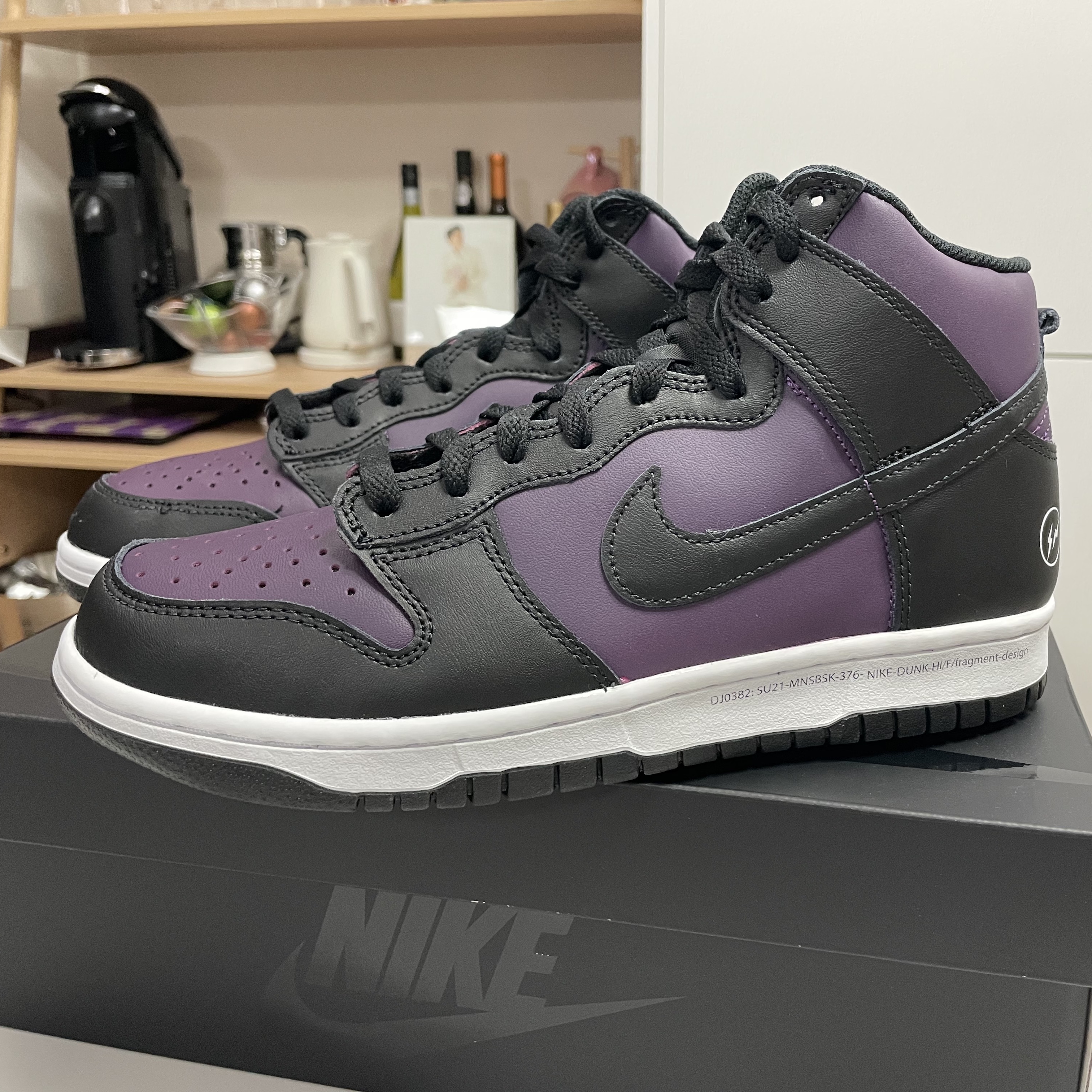Nike x Fragment Dunk High Black 착용 스타일 - 3