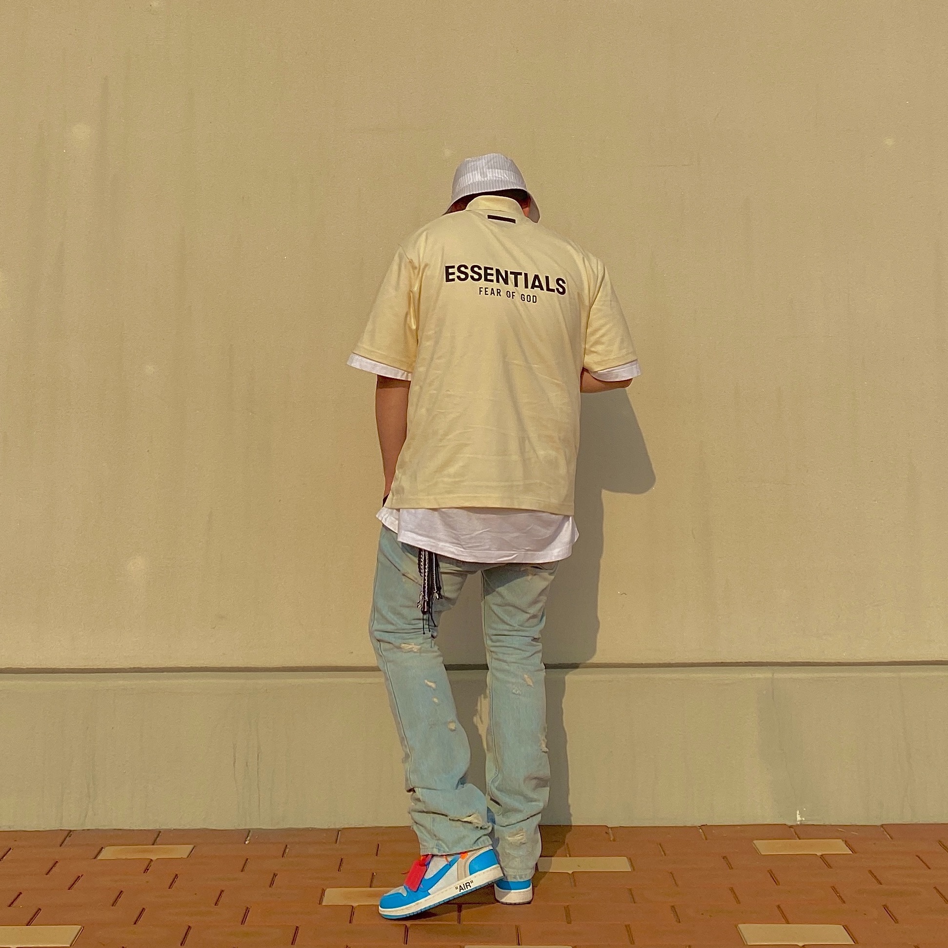 Nike x Kim Jones Bucket Hat White, Essentials Short Sleeve Polo Cream - 21SS 착용 스타일