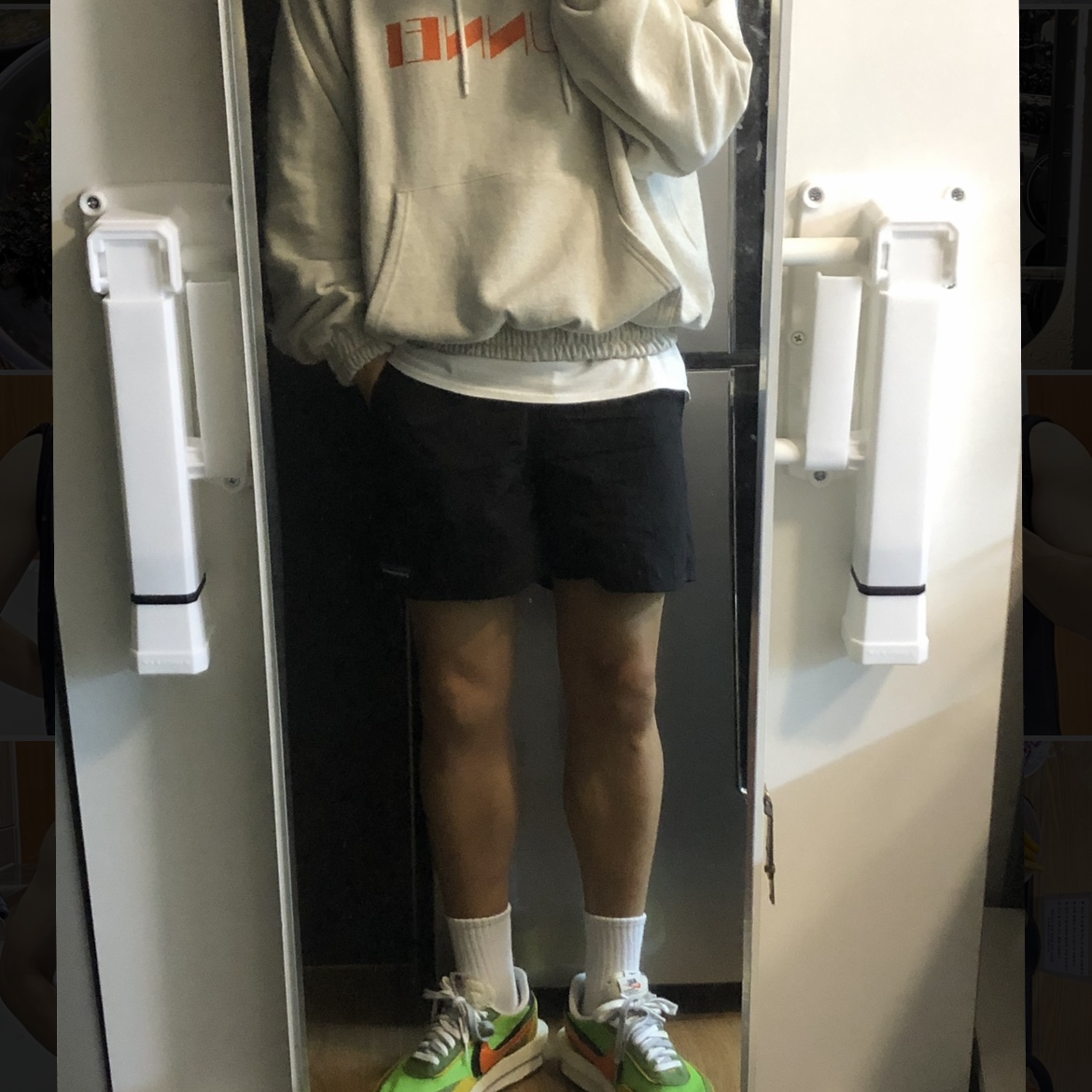 Nike x Sacai LDWaffle Green Multi 착용 스타일