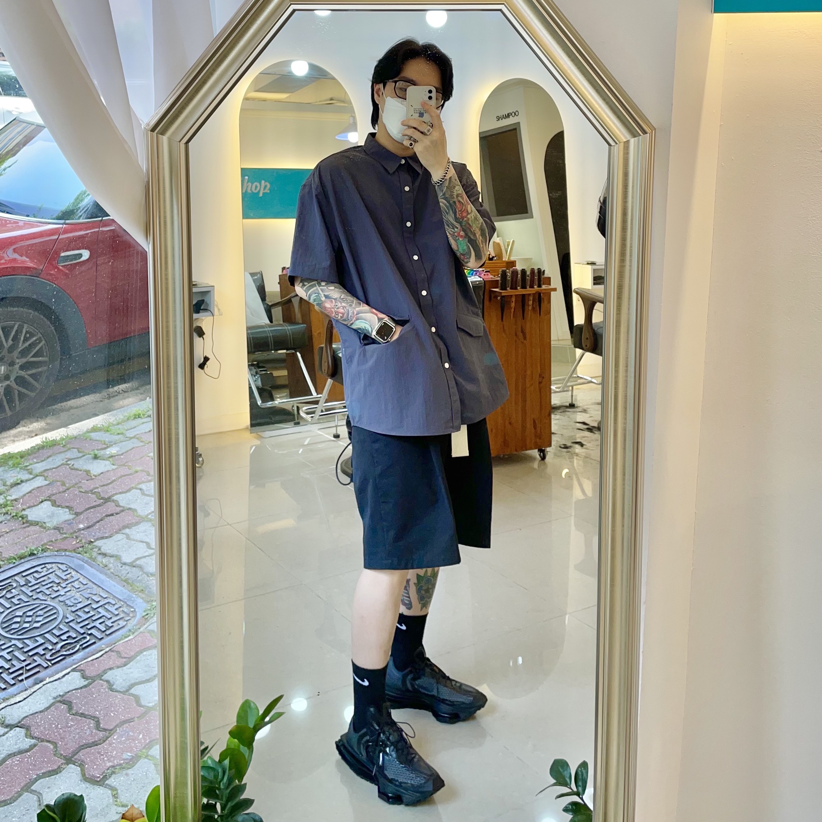 Nike x Matthew M Williams Zoom 004 Triple Black 착용 스타일