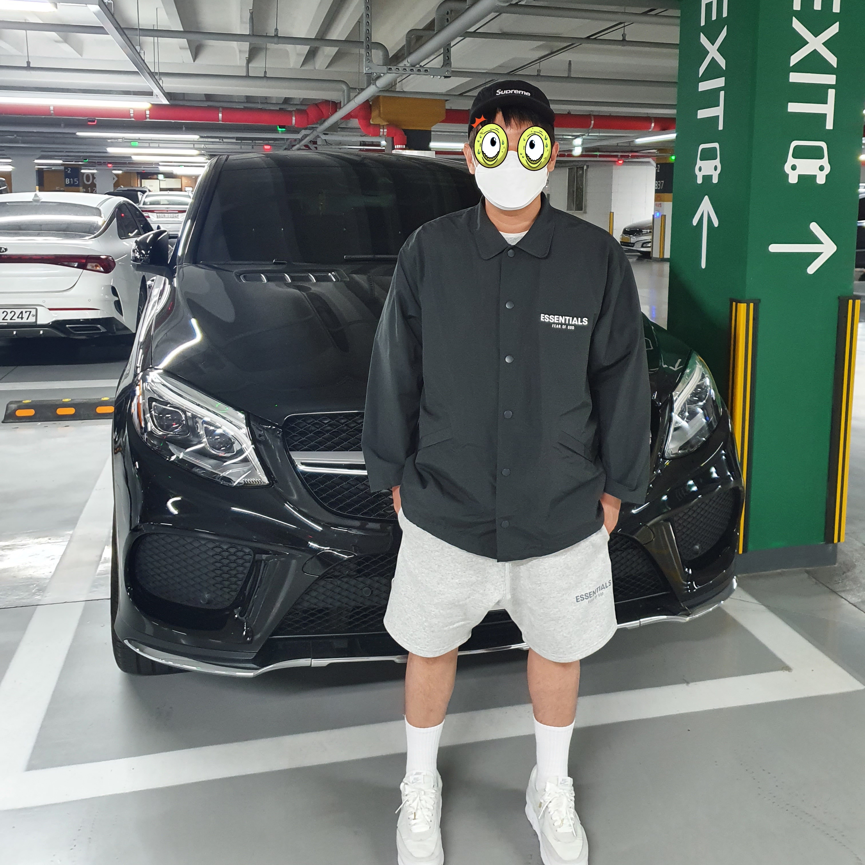 Essentials Fleece Shorts Heather Grey - 20FW, Nike x Sacai LDWaffle White Nylon 착용 스타일