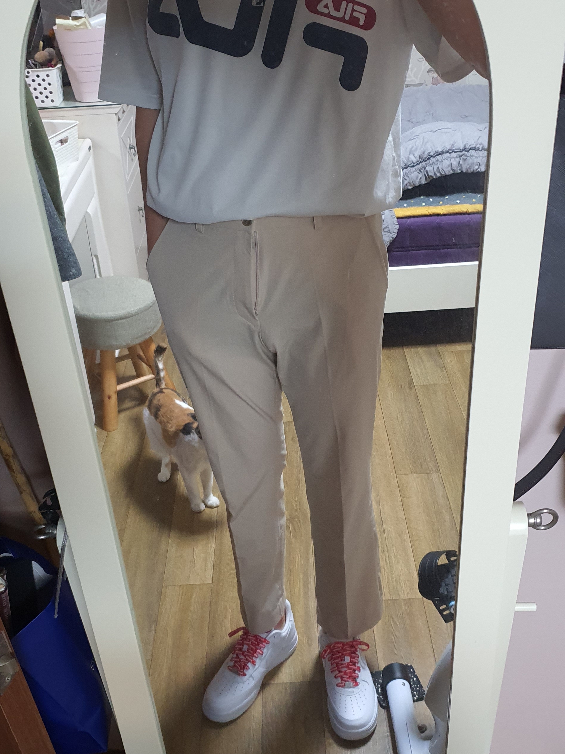 Nike x Supreme Air Force 1 Low White 착용 스타일 - 1