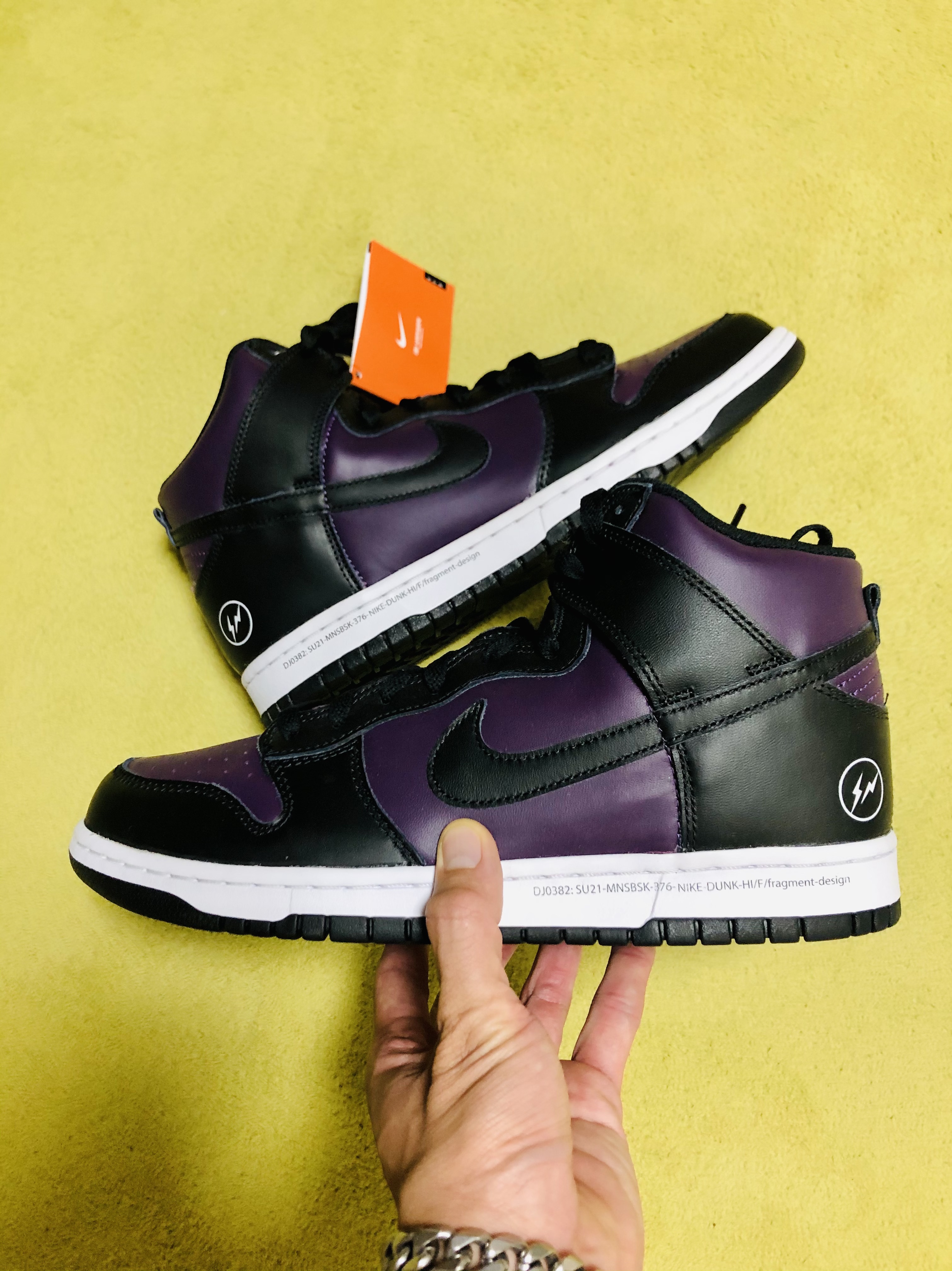 Nike x Fragment Dunk High Black 착용 스타일 - 5
