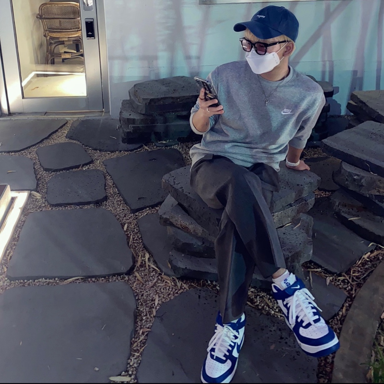 Nike Air Force 1 High '07 LV8 EMB Dodgers 착용 스타일