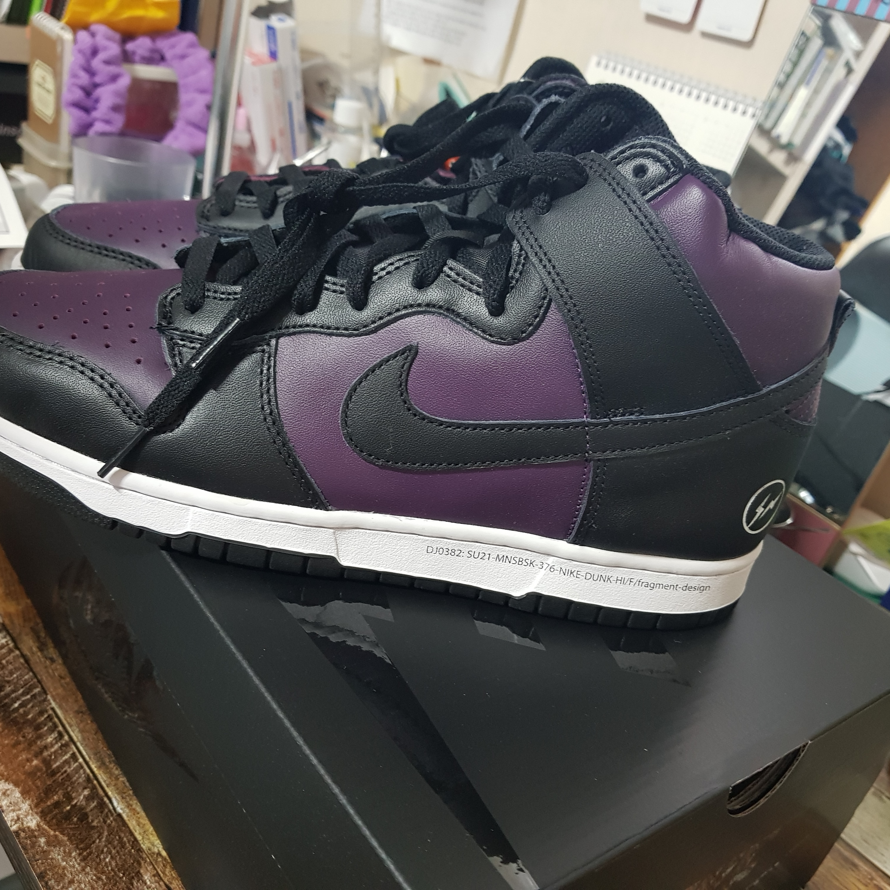 Nike x Fragment Dunk High Black 착용 스타일 - 3