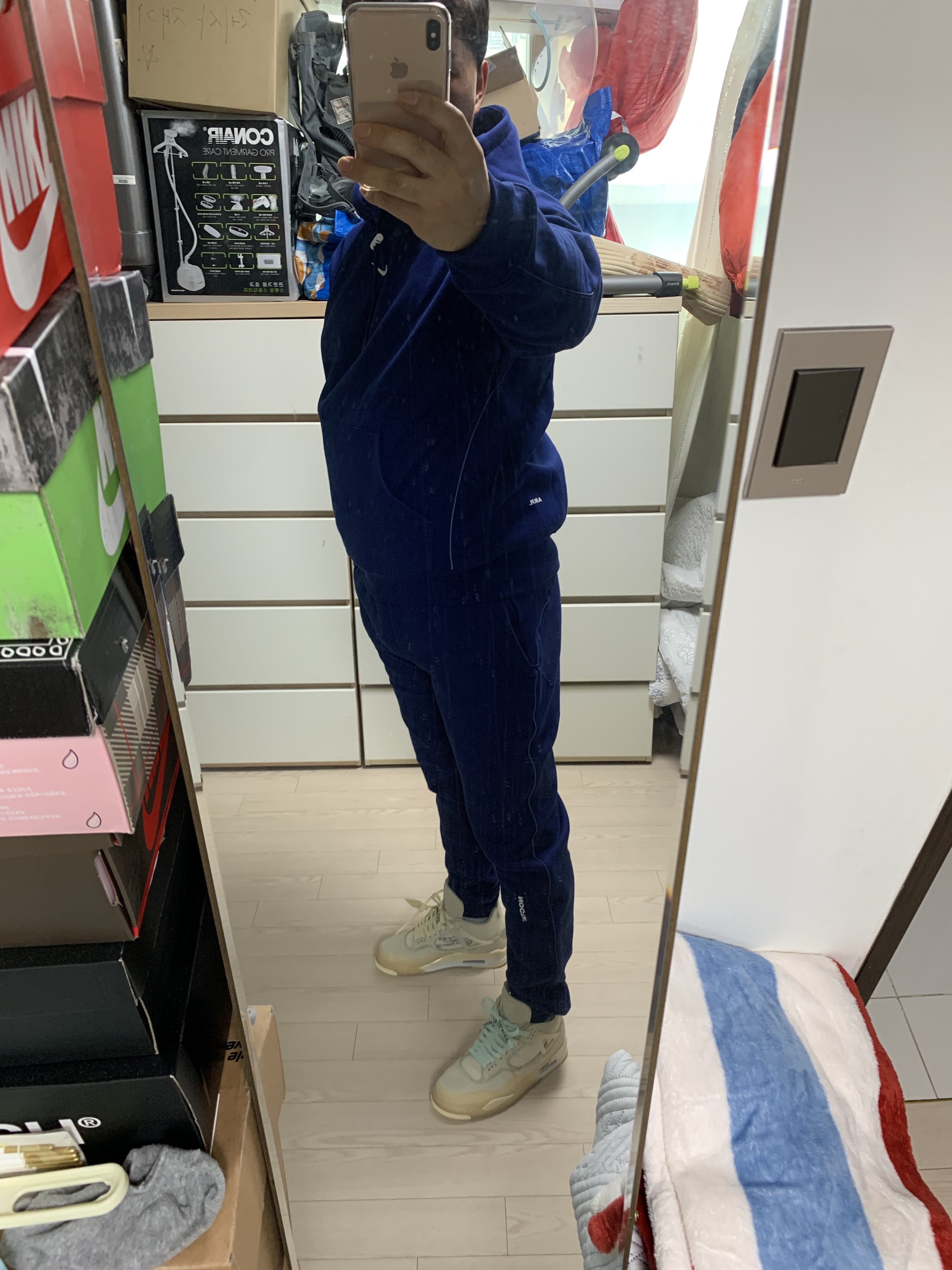 Nike x Drake Nocta Cardinal Stock Essential Fleece Pants Navy - Asia, Nike x Drake Nocta Cardinal Stock Essential Hoodie Navy - US/EU 착용 스타일 - 4