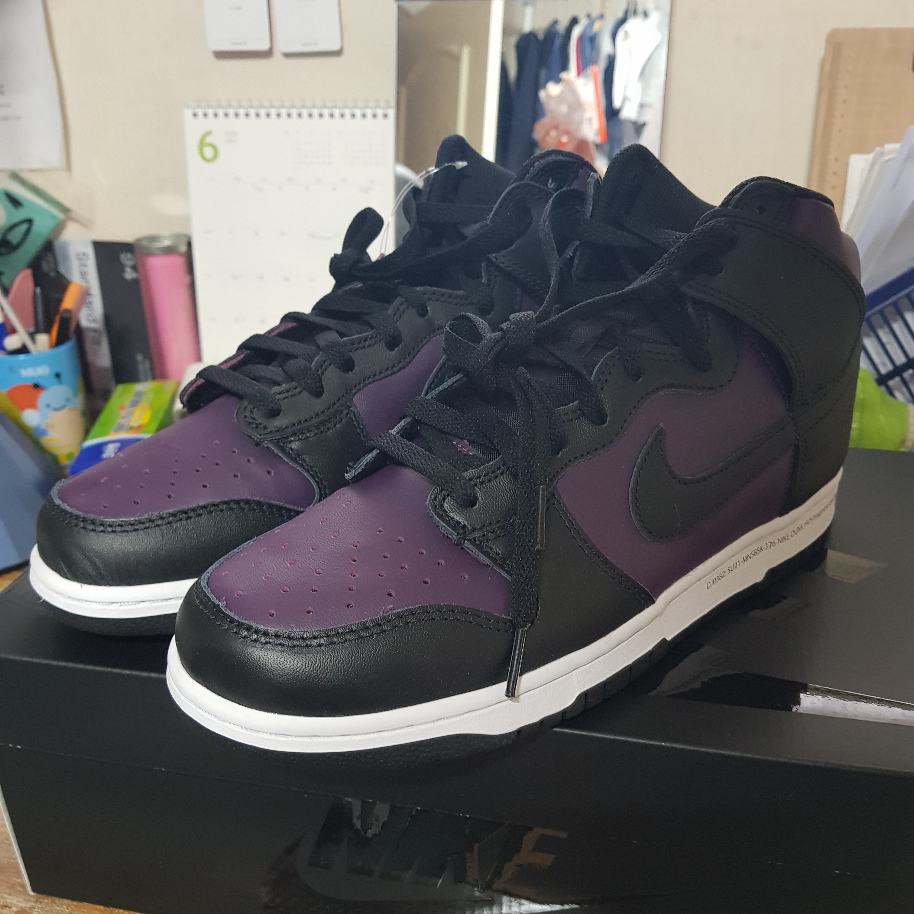 Nike x Fragment Dunk High Black 착용 스타일 - 2